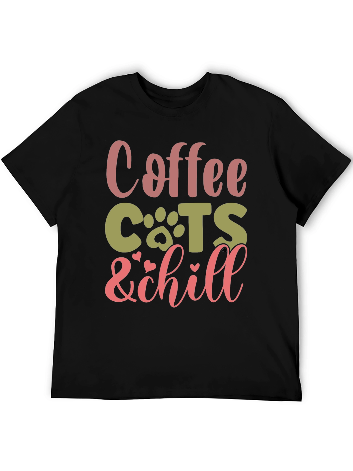 Black Coffee Cats & Chill Black Graphic Tee view 5