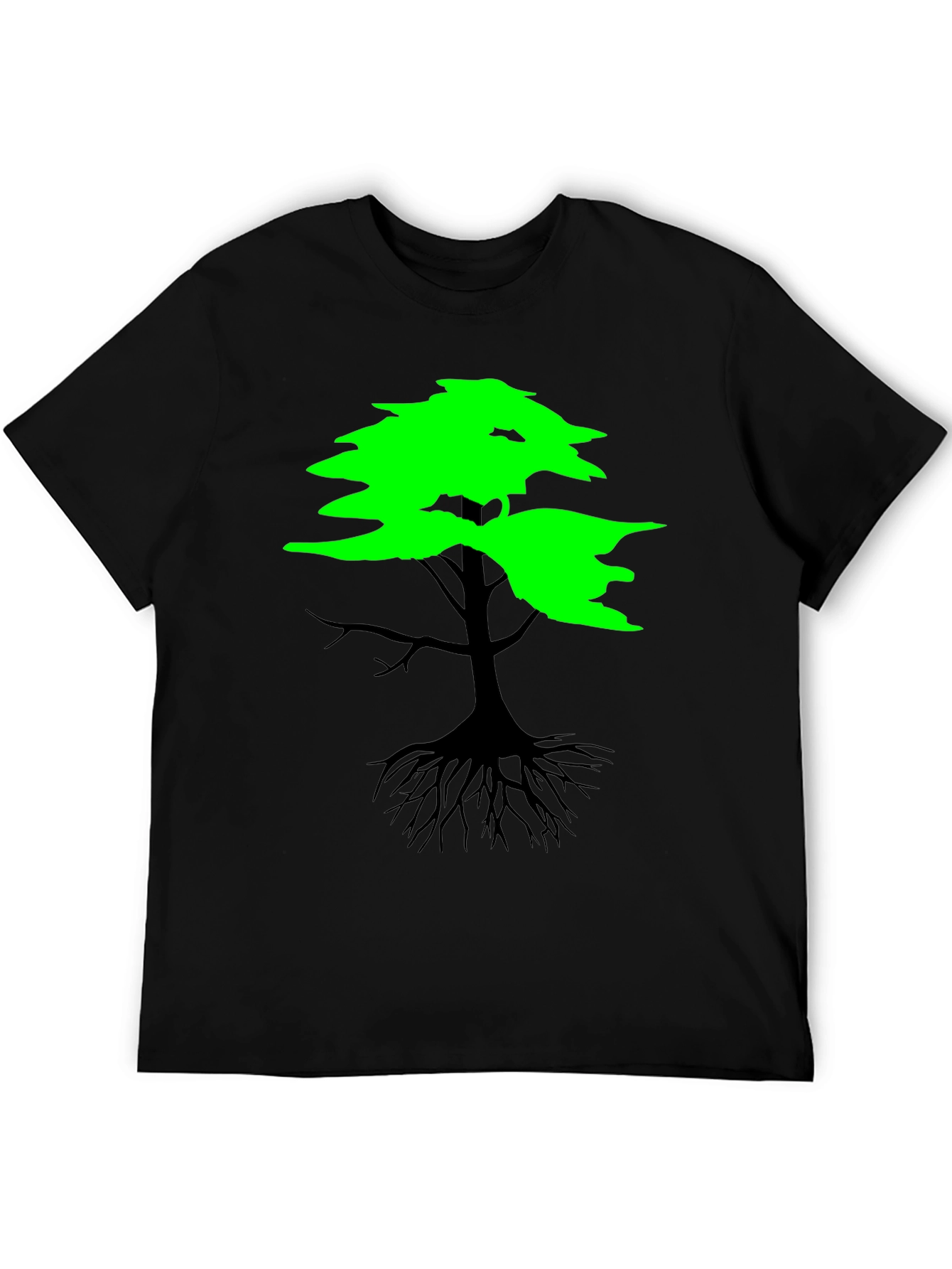 Black Nature Inspired Tree Graphic T-Shirt view 5