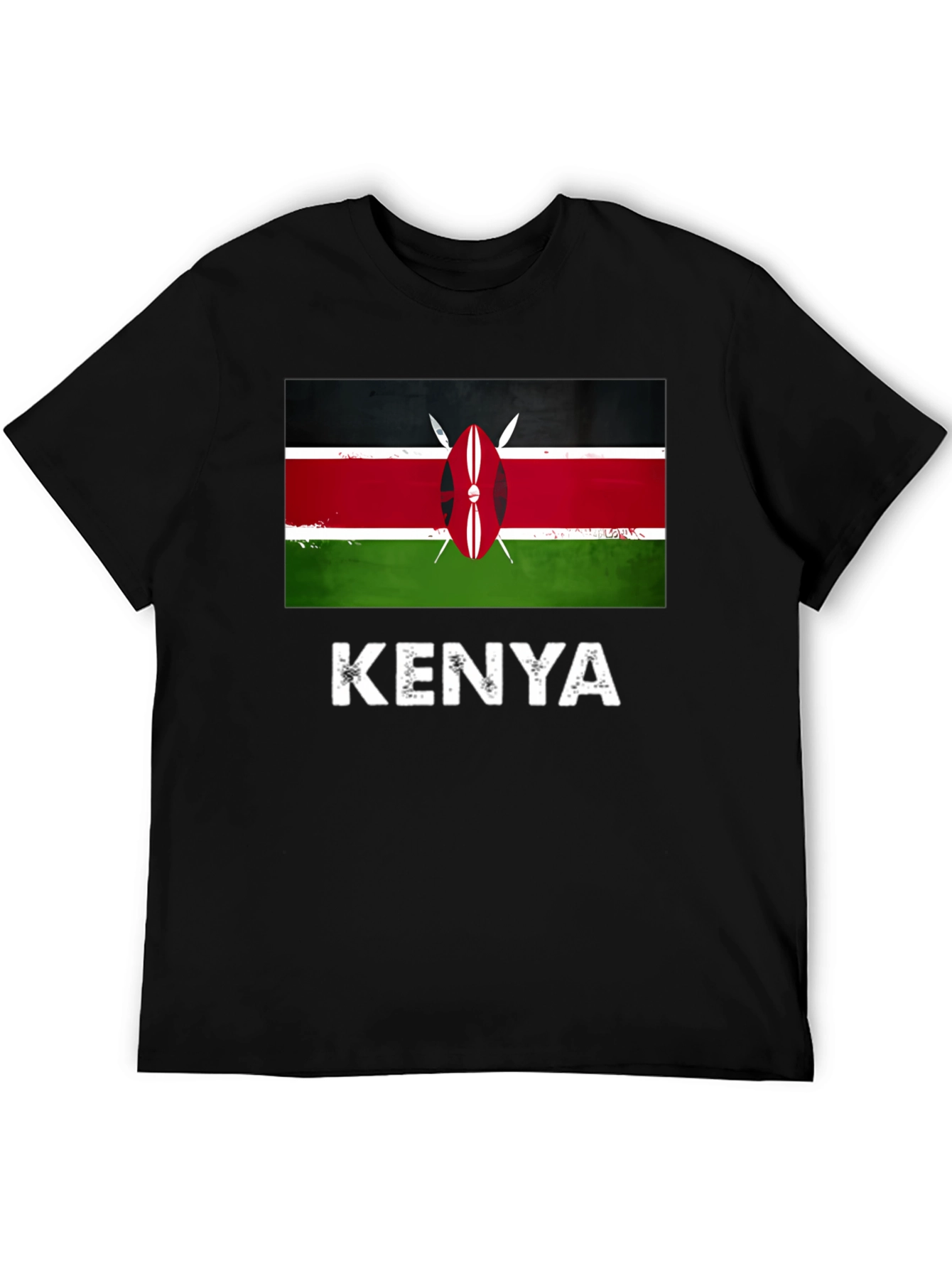 Kenya Flag T-Shirt - Black Graphic Tee - 5