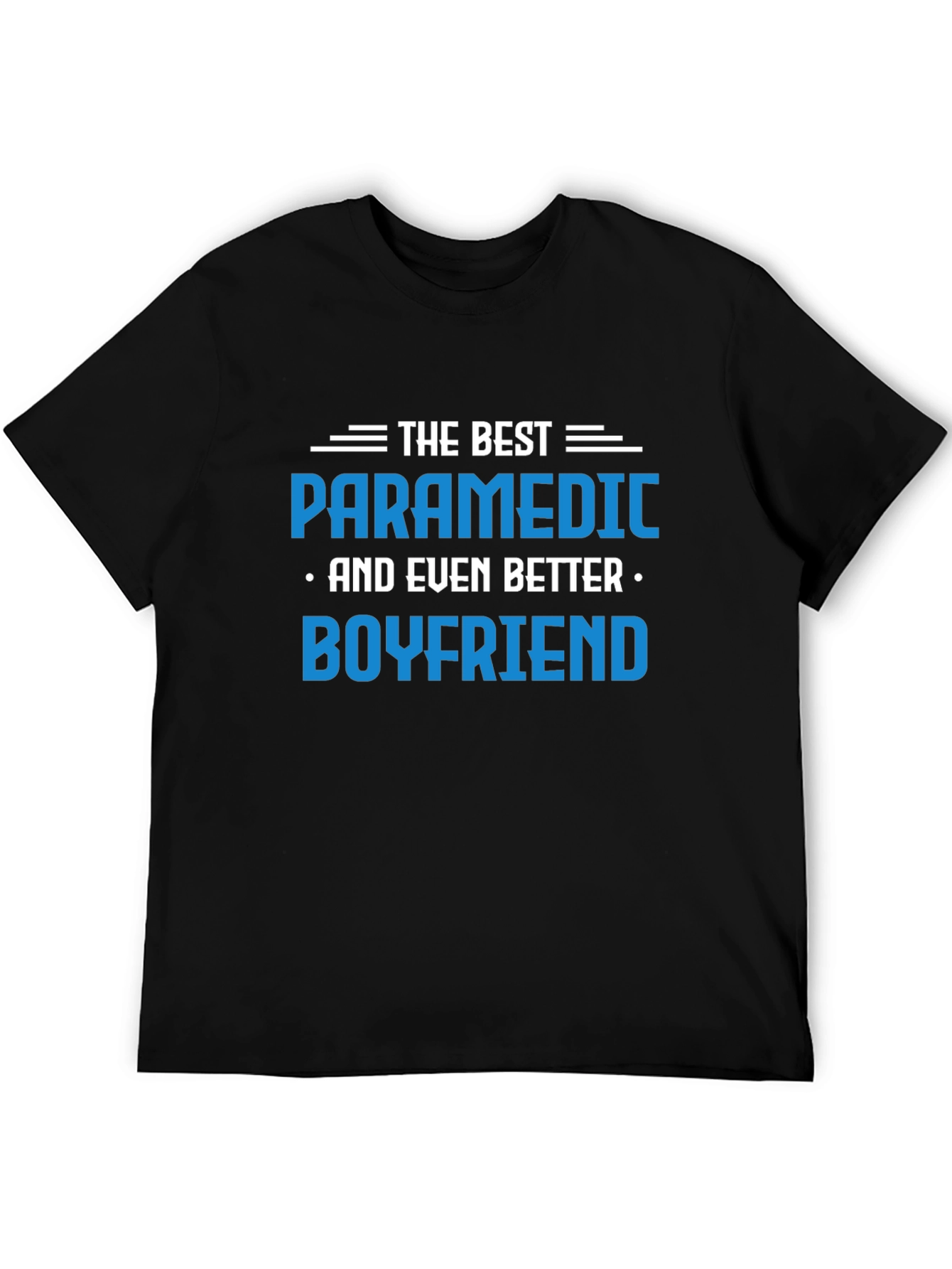 Black Best Paramedic Boyfriend Graphic Tee - Black T-Shirt view 5