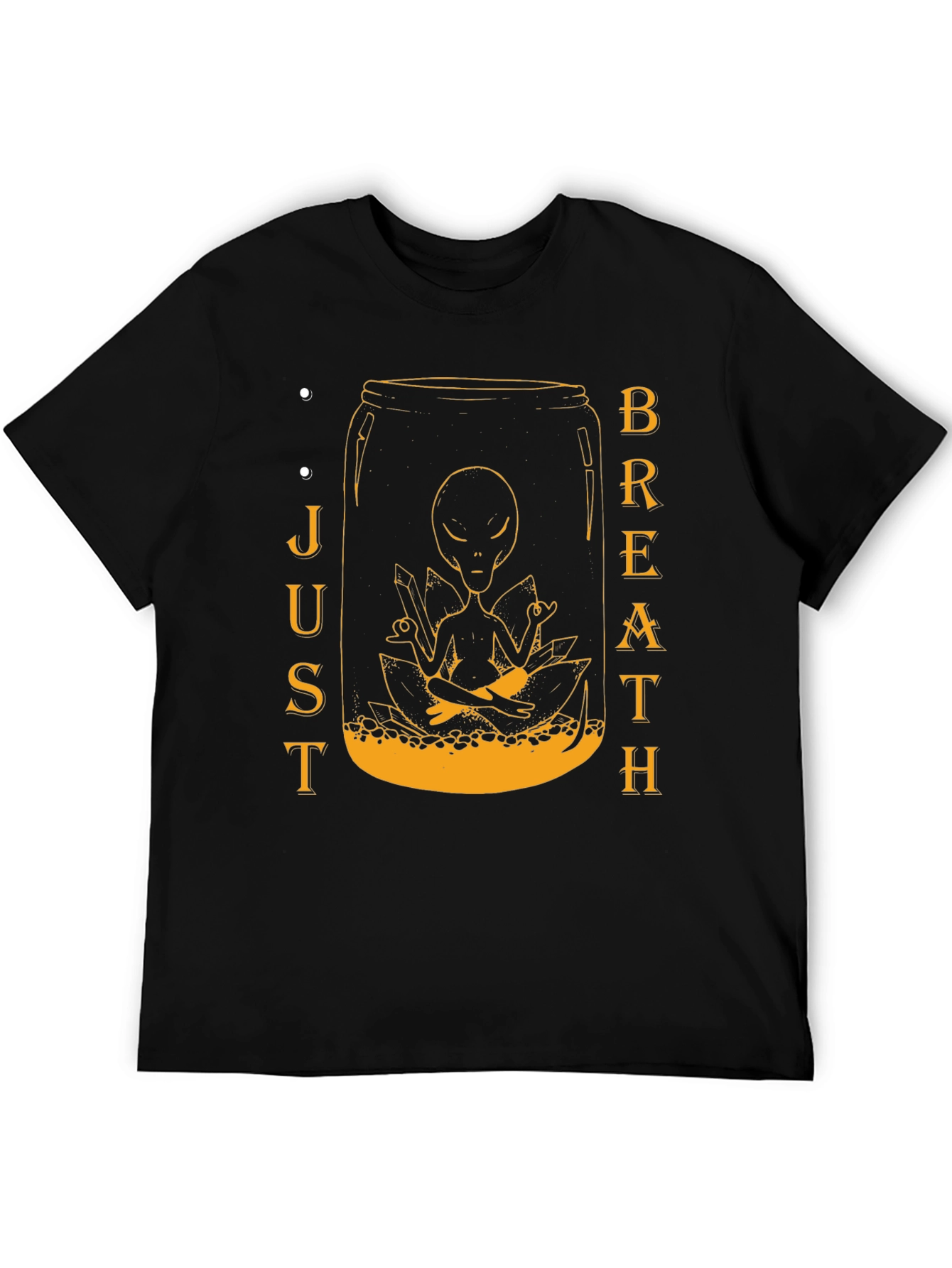 Black Alien Meditation Jar Graphic Tee - Just Breathe T-Shirt view 5