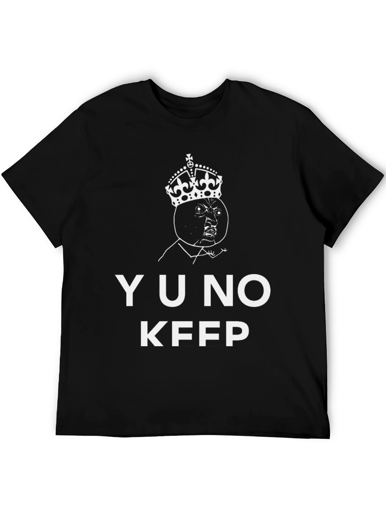 Black YU NO KFPP Graphic T-Shirt - Black Crew Neck Tee view 5