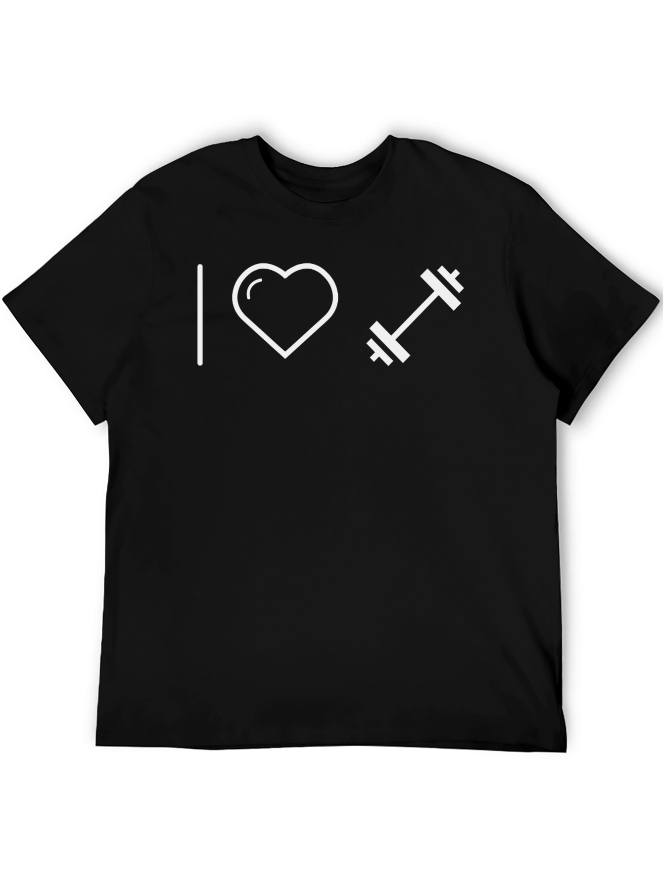 Black I Love Lifting Weights T-Shirt - Black view 5