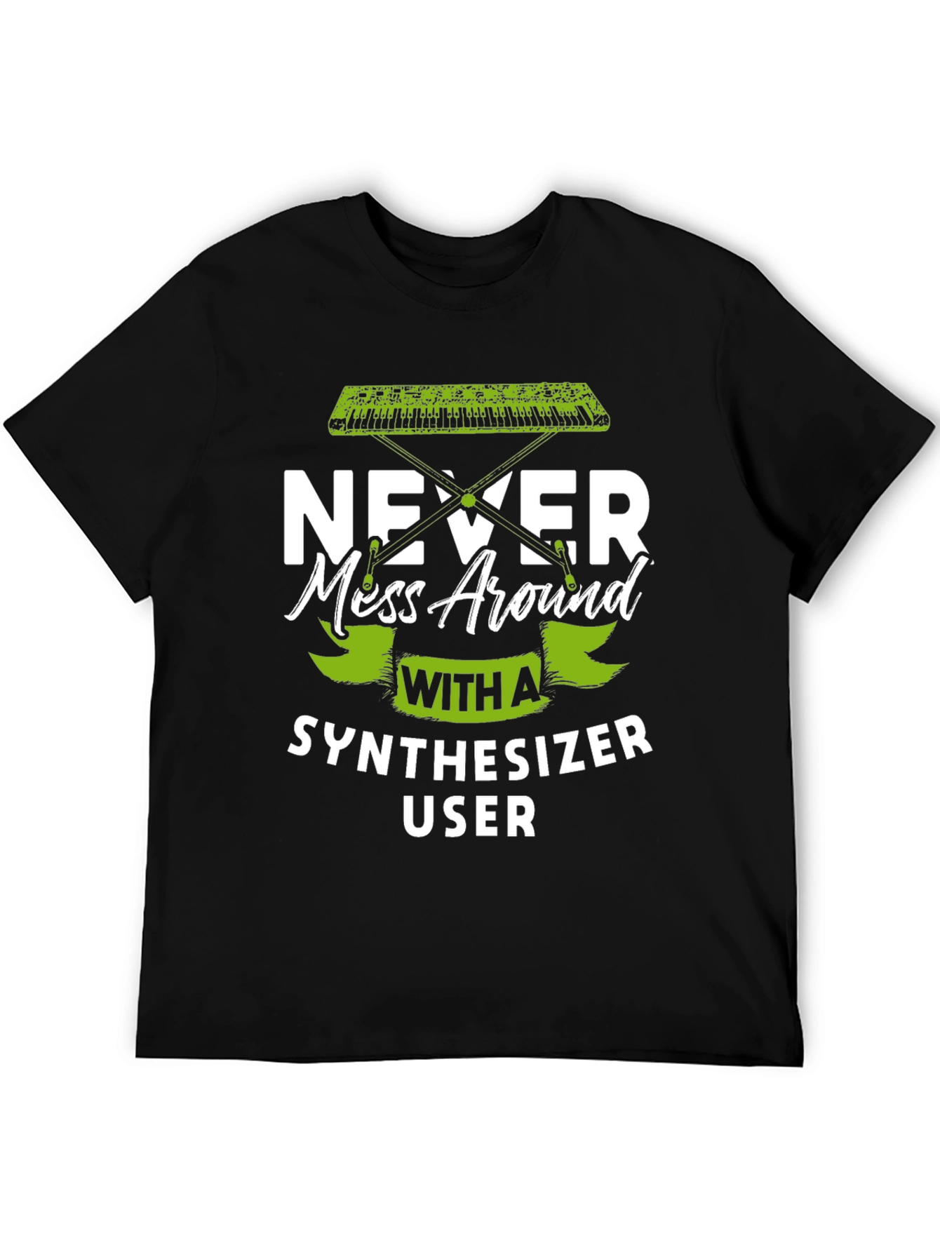 Black Synthesizer User Graphic T-Shirt view 5