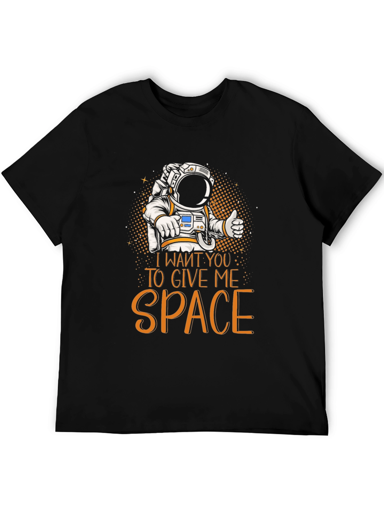 Black Give Me Space Astronaut Graphic T-Shirt view 5
