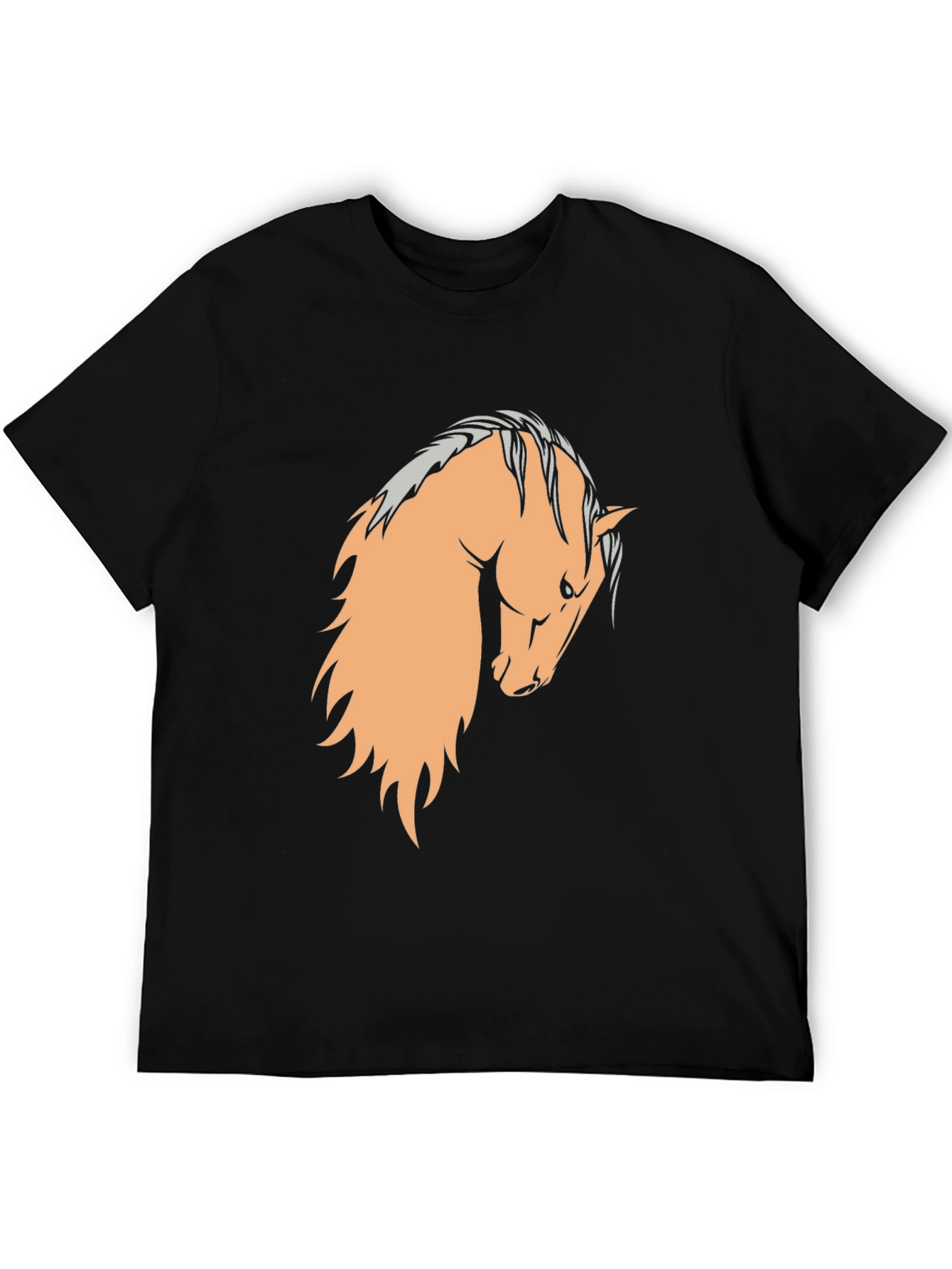 Black Black T-Shirt with Horse Graphic view 5