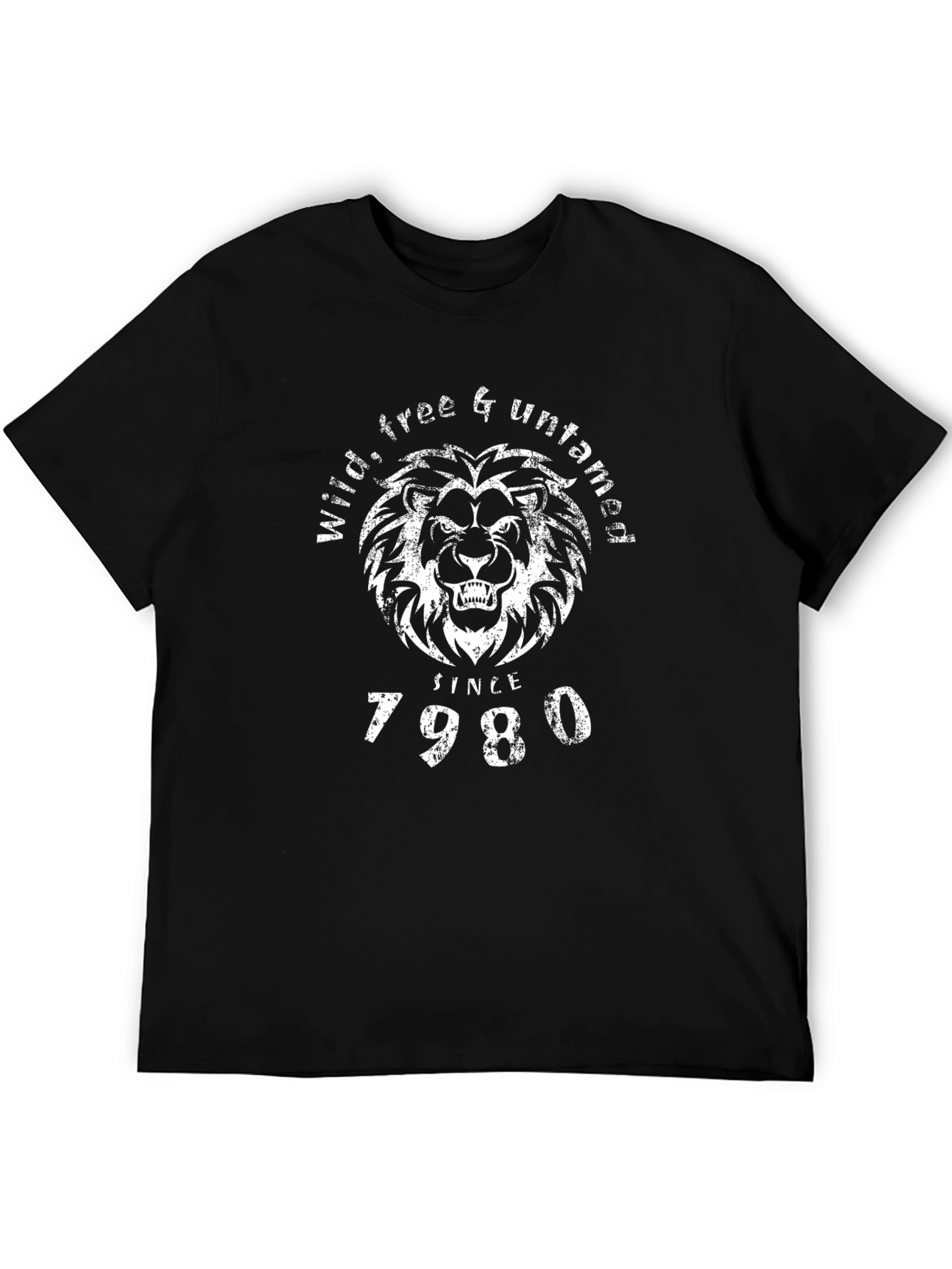 Black Wild Free & Untamed Lion Graphic T-Shirt view 5