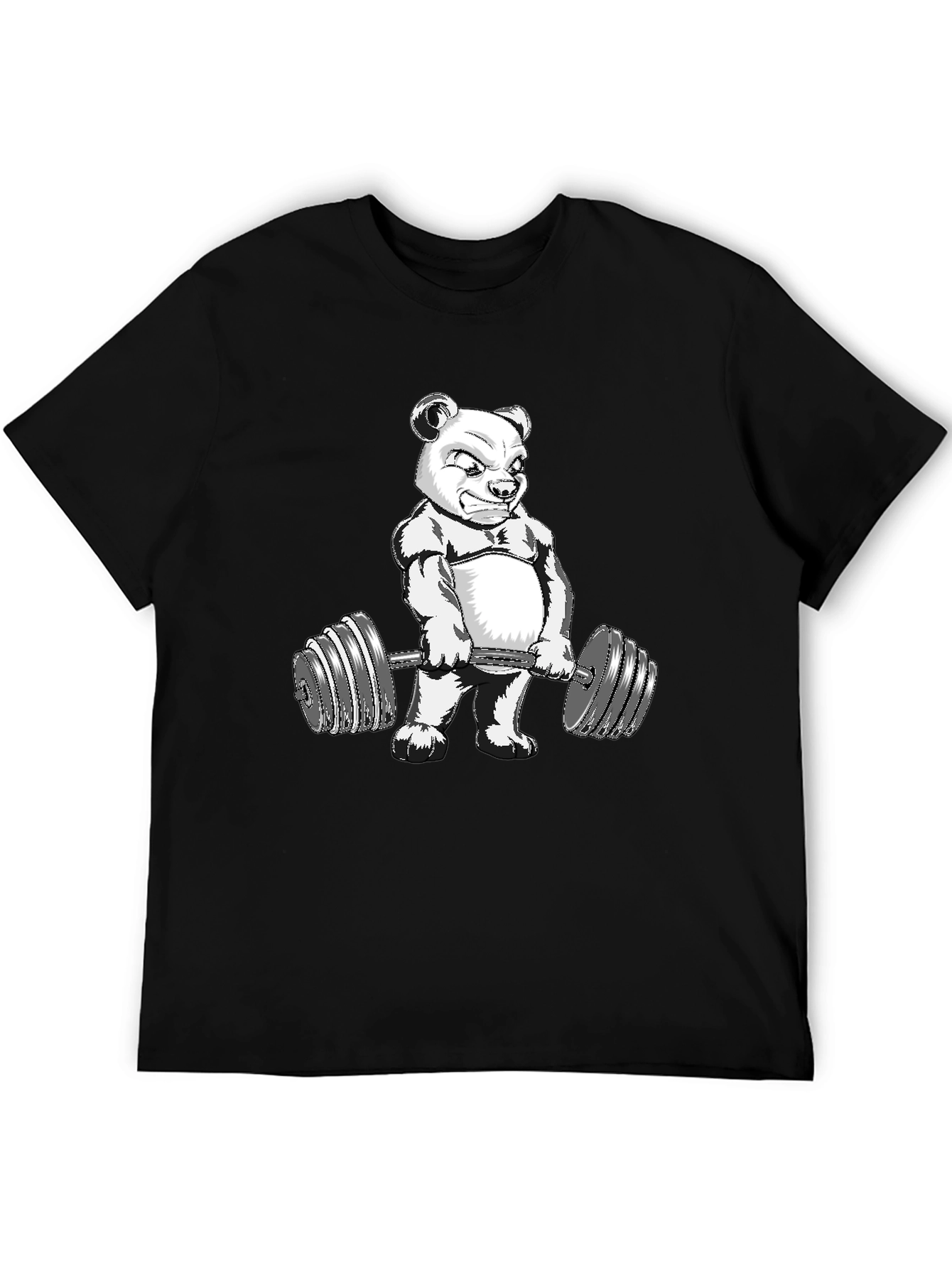 Black Bear Lifting Weights Graphic Tee view 5