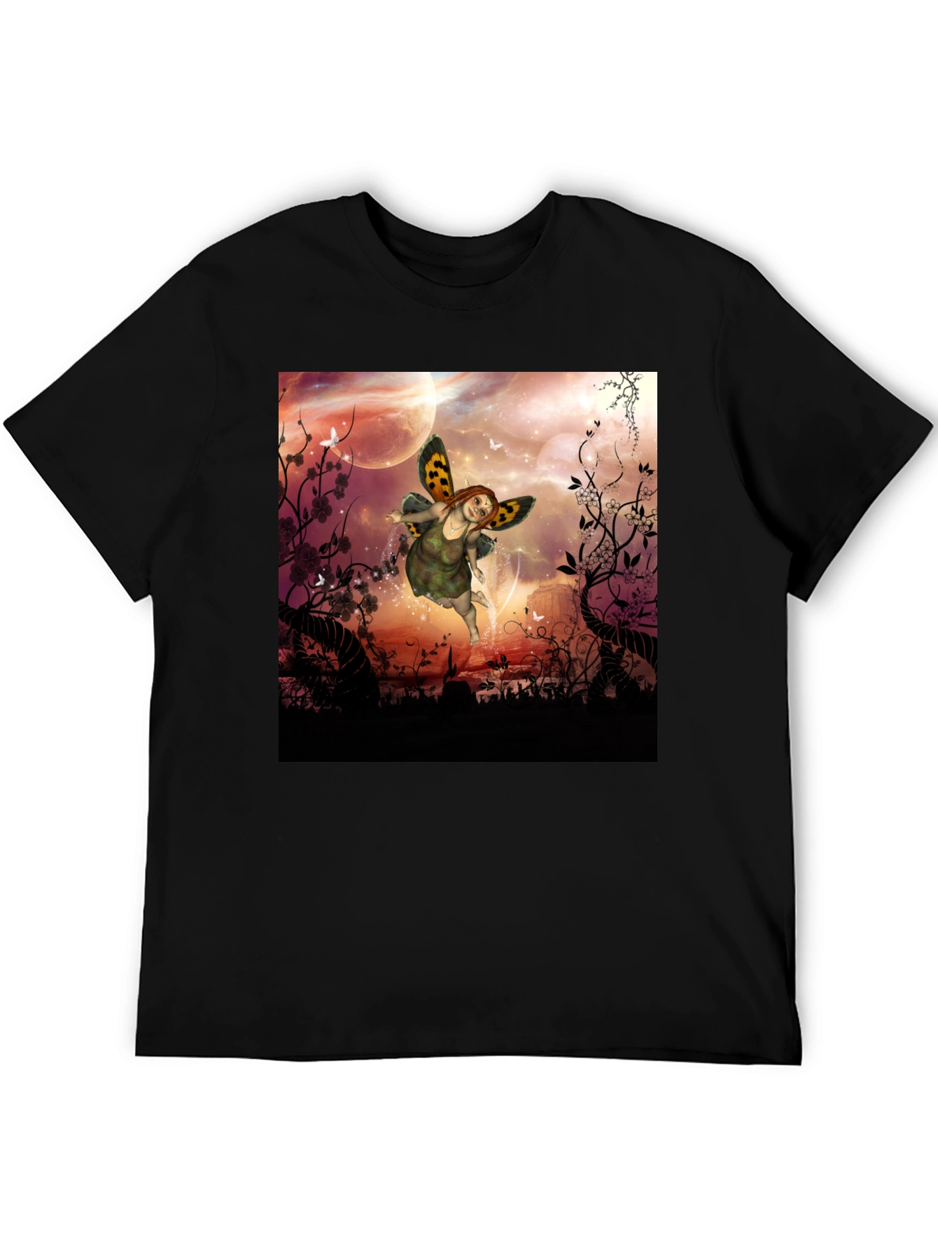 Black Fairy Fantasy Graphic Tee - Unique Design view 5