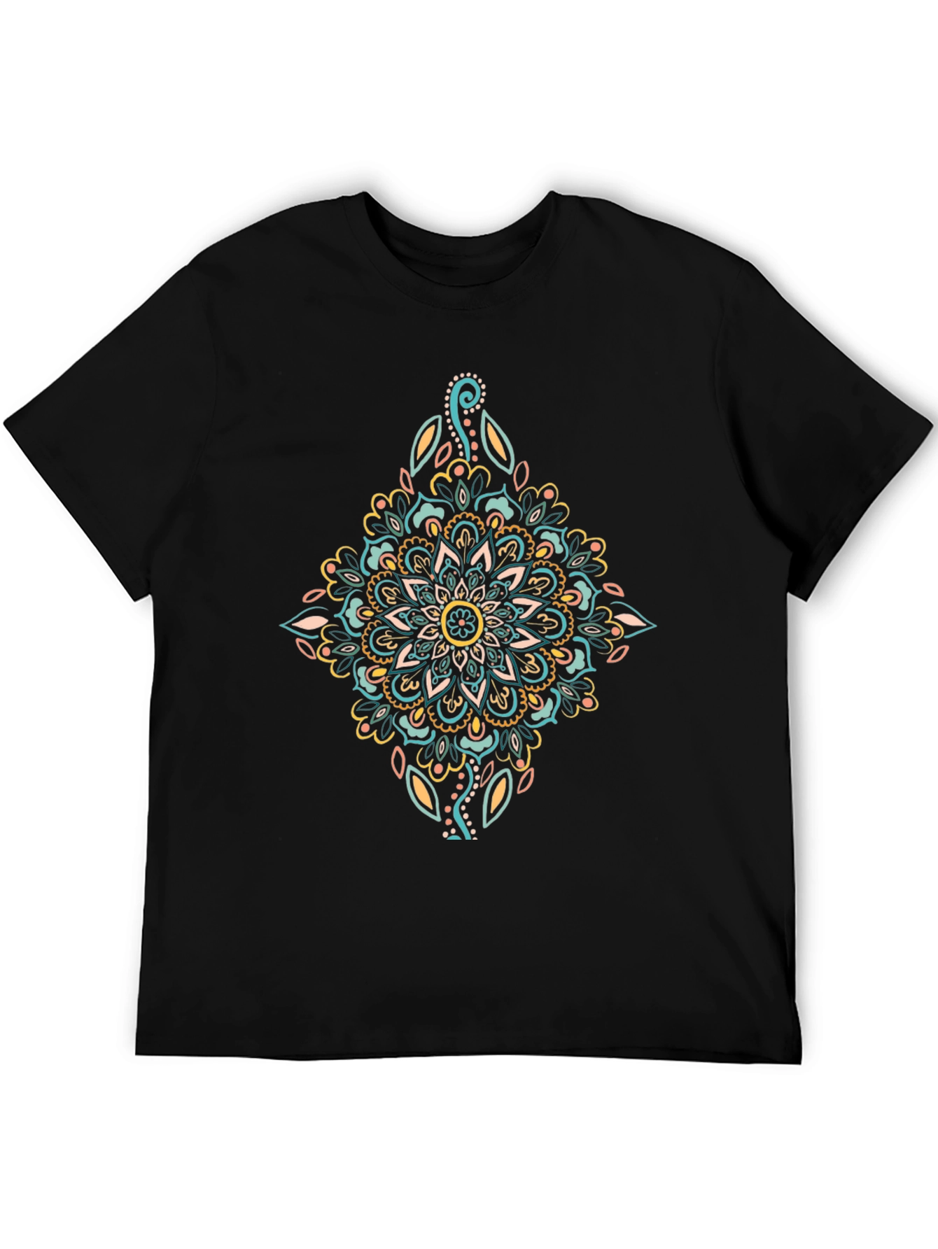 Black Mandala Graphic Print Black T-Shirt view 5