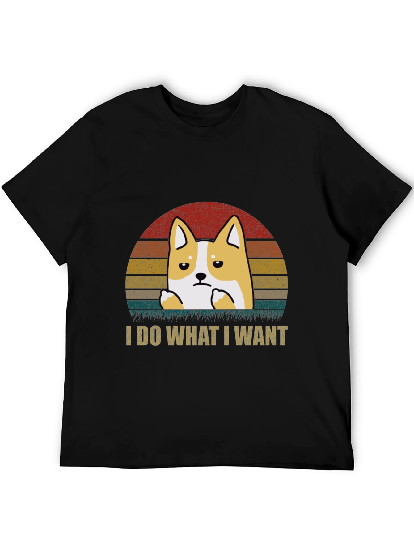 Black I Do What I Want Corgi T-Shirt view 5