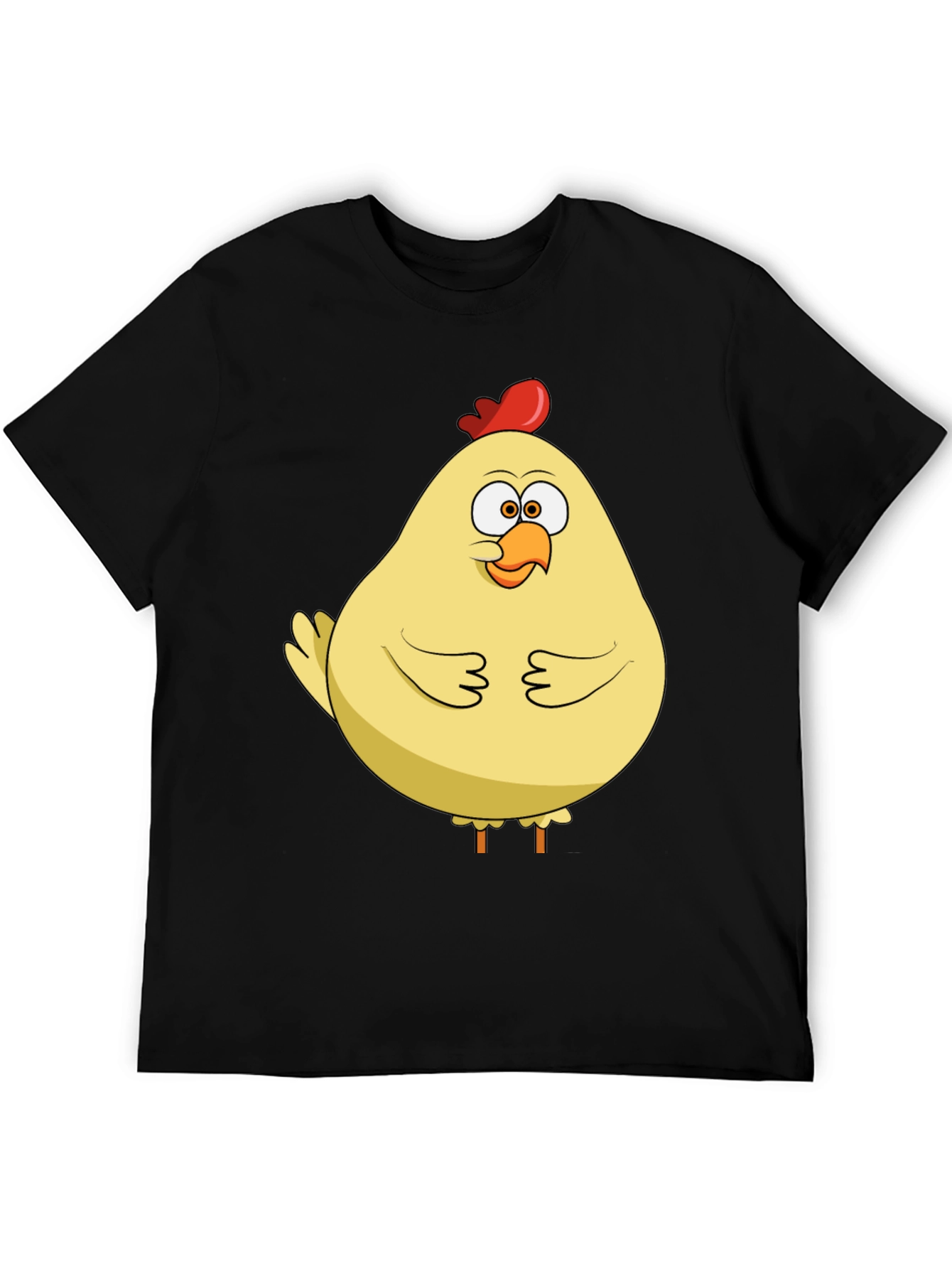Black Funny Chicken T-Shirt - Quirky Cartoon Bird Tee view 5