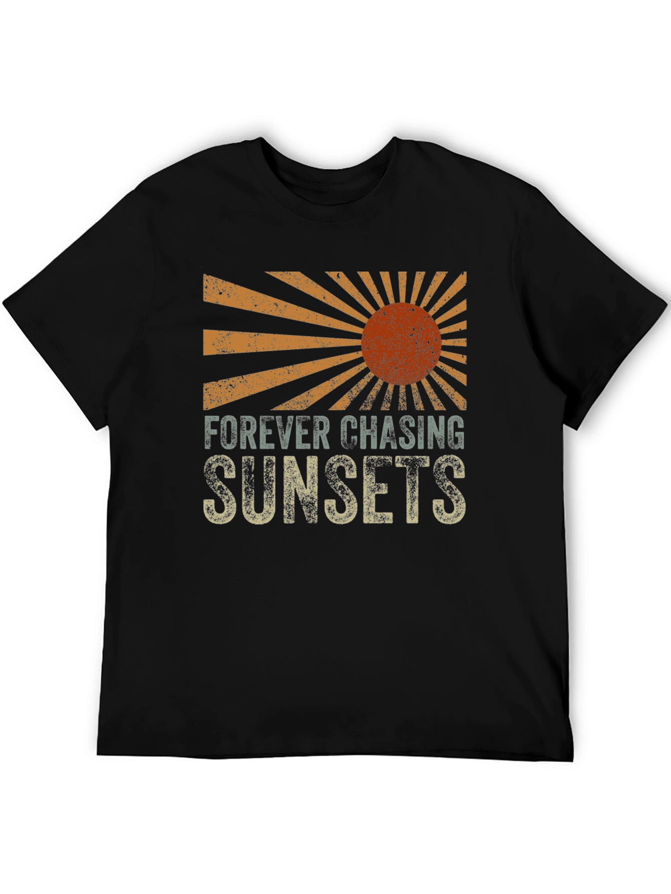 Black Sunset Chaser Graphic Tee - Retro Design view 5