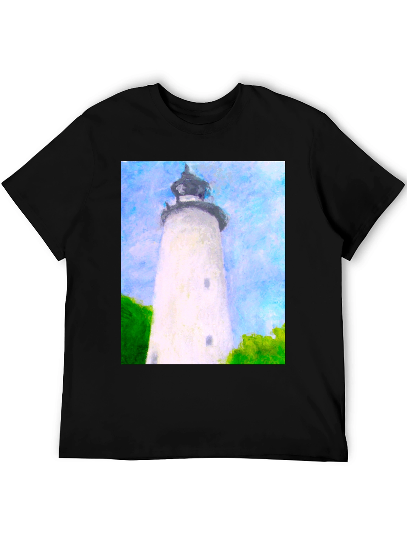 Lighthouse Art Graphic T-Shirt - Coastal Style Tee - 5