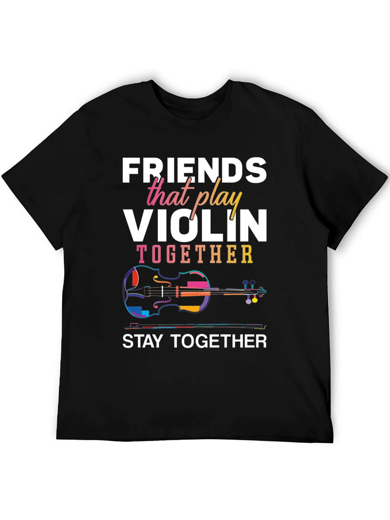 Black Friends Violin T-Shirt - Play Together, Stay Together view 5