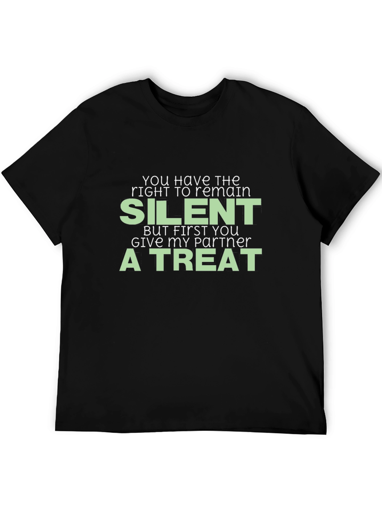 Black Funny "Silent Treat" Graphic Tee view 5