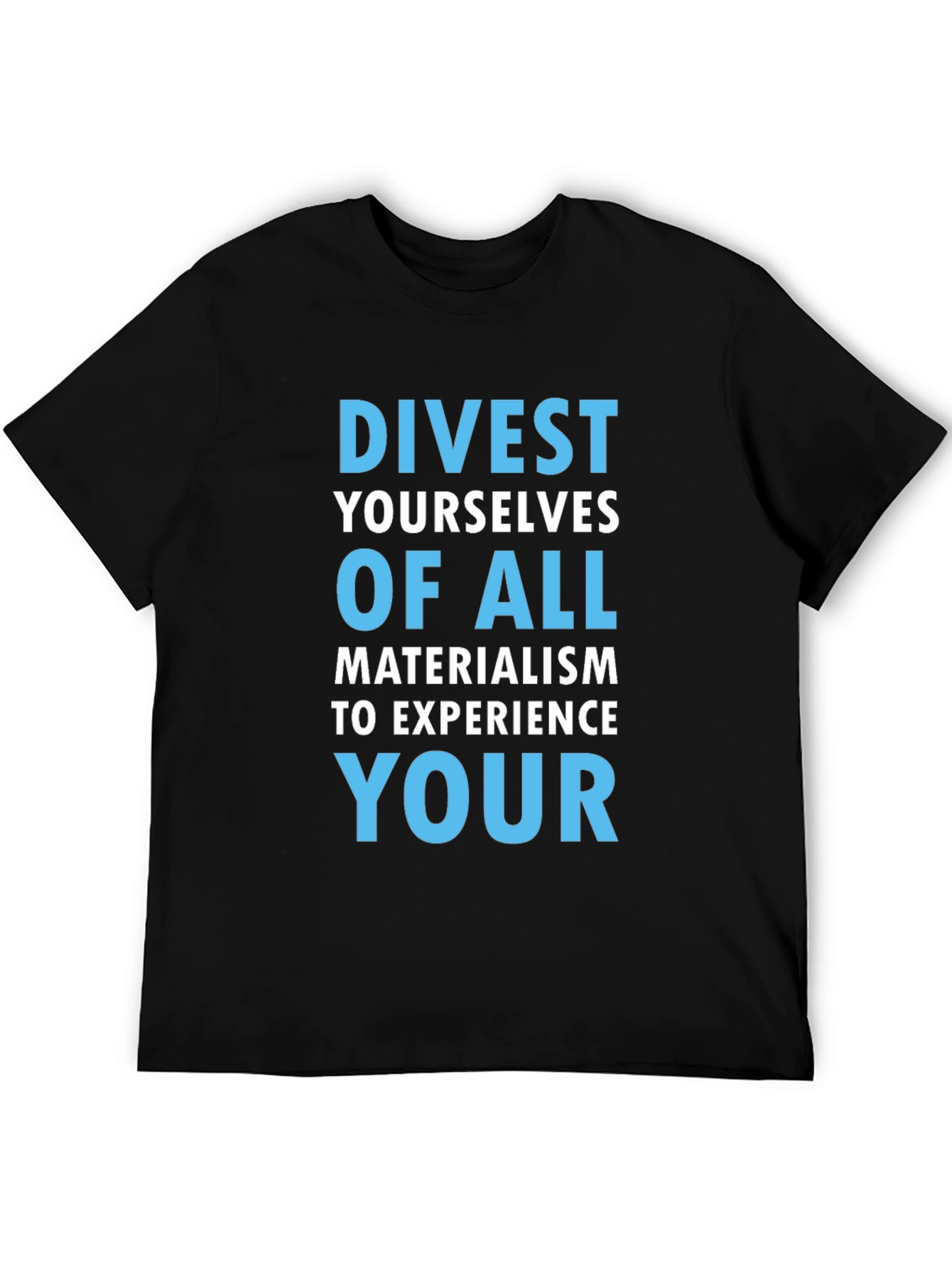 Black Divest Materialism T-Shirt - Black view 5