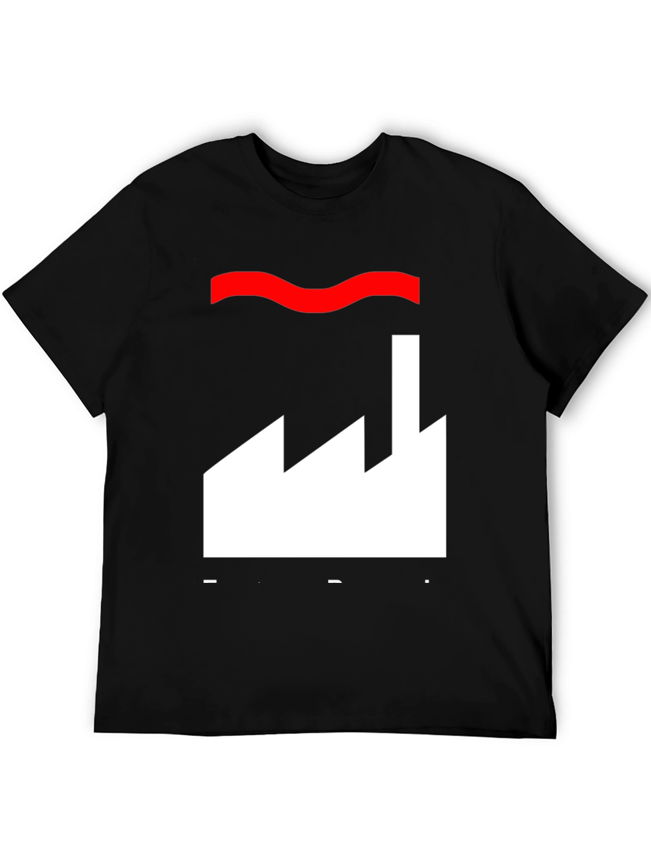 Black Factory Graphic Tee - Cool Black Cotton T-Shirt view 5