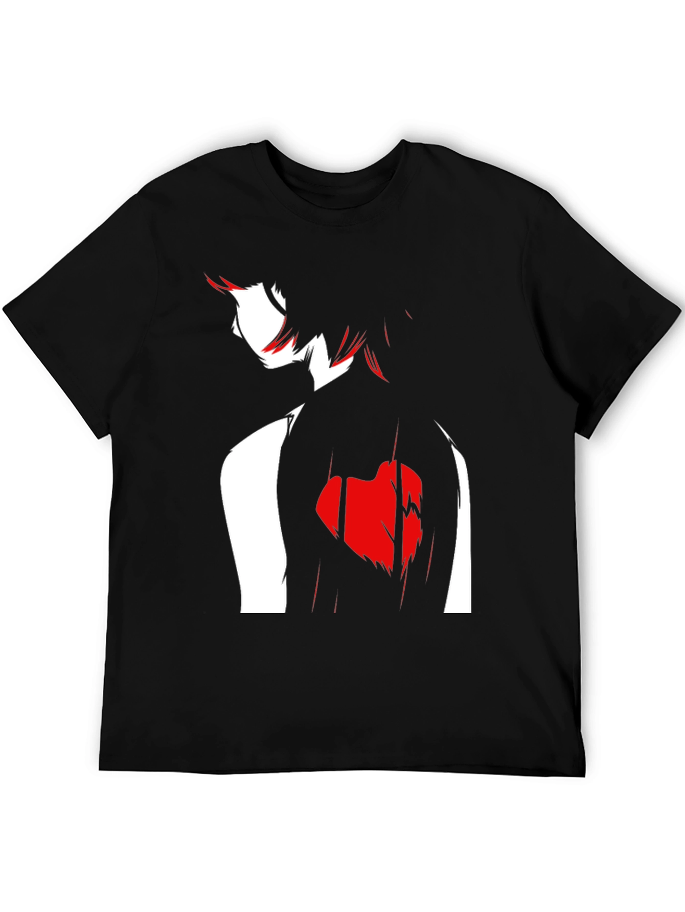 Anime-Inspired Graphic Tee - Black - 5