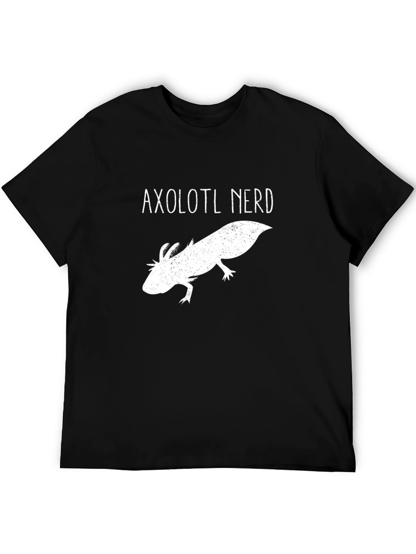Black Axolotl Nerd Black T-Shirt view 5