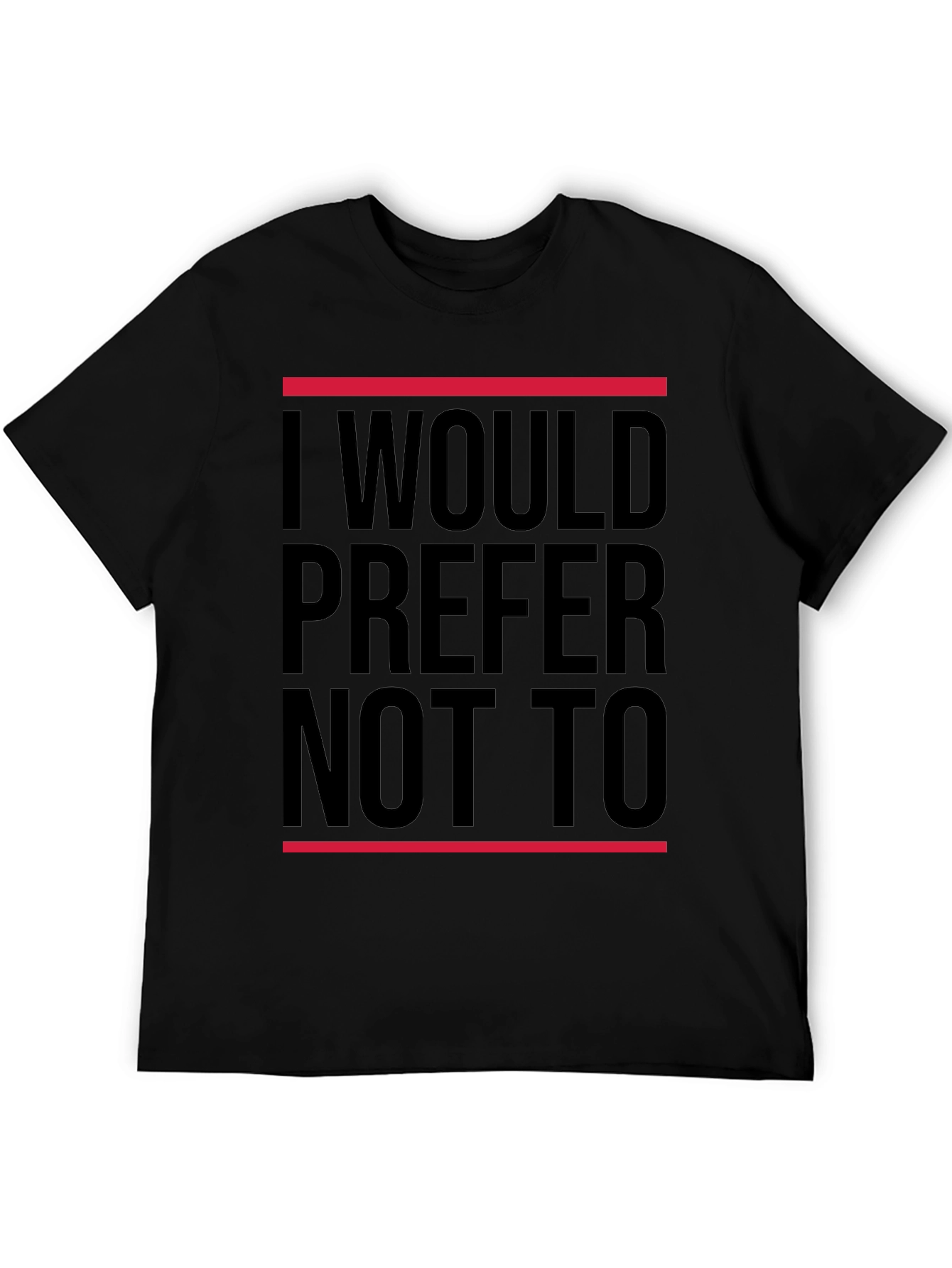 Black I Would Prefer Not To T-Shirt - Classic Black Tee view 5