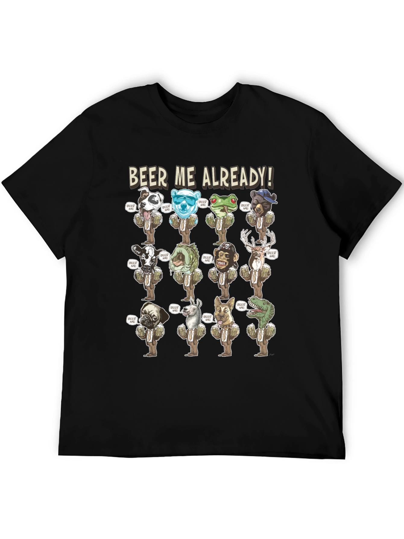 Black Beer Me Already Graphic T-Shirt view 5