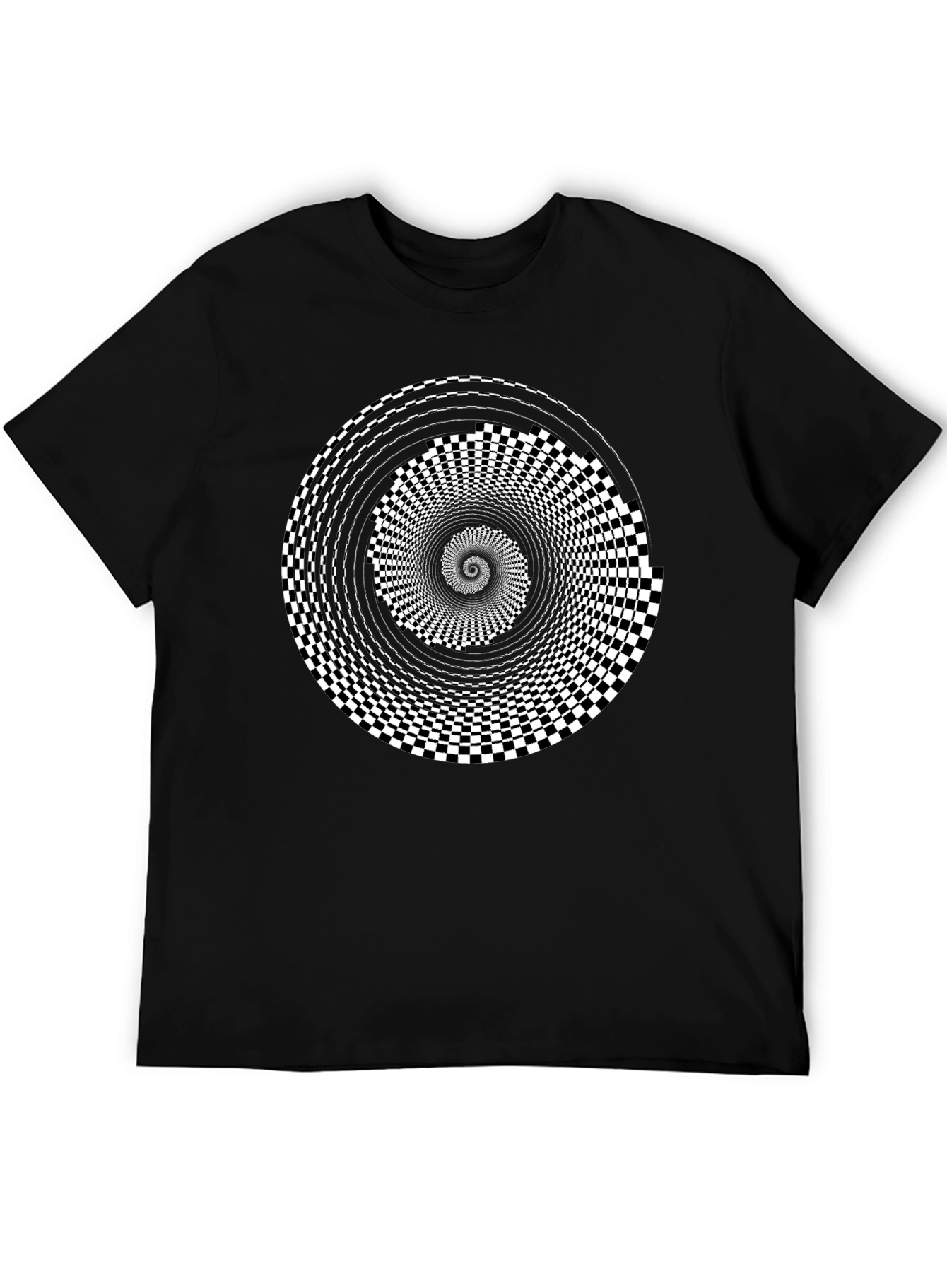 Black Optical Illusion Black T-Shirt view 5