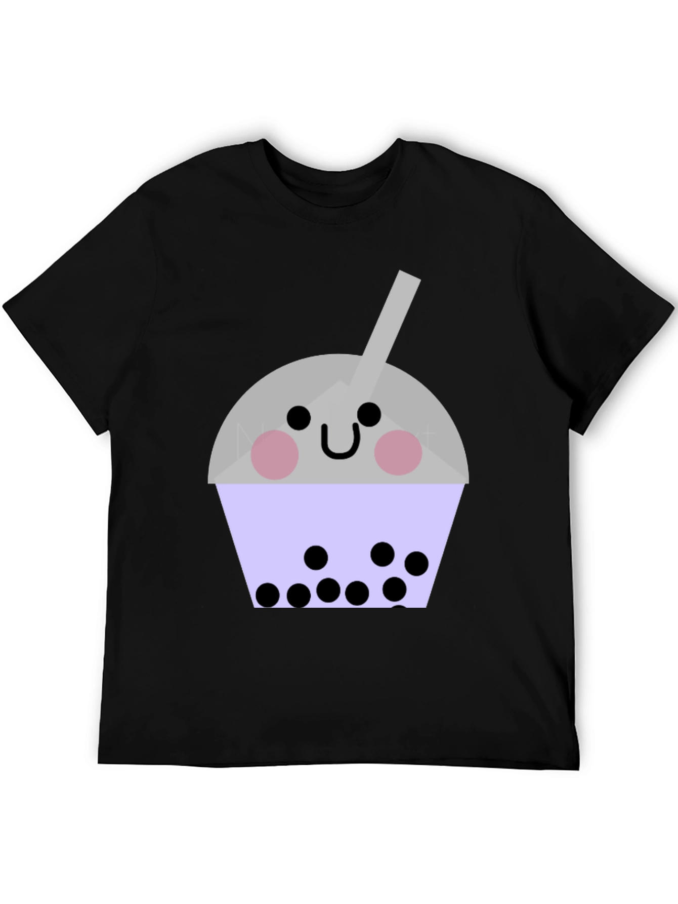 Black Cute Bubble Tea Graphic T-Shirt - Unisex Black Tee view 5