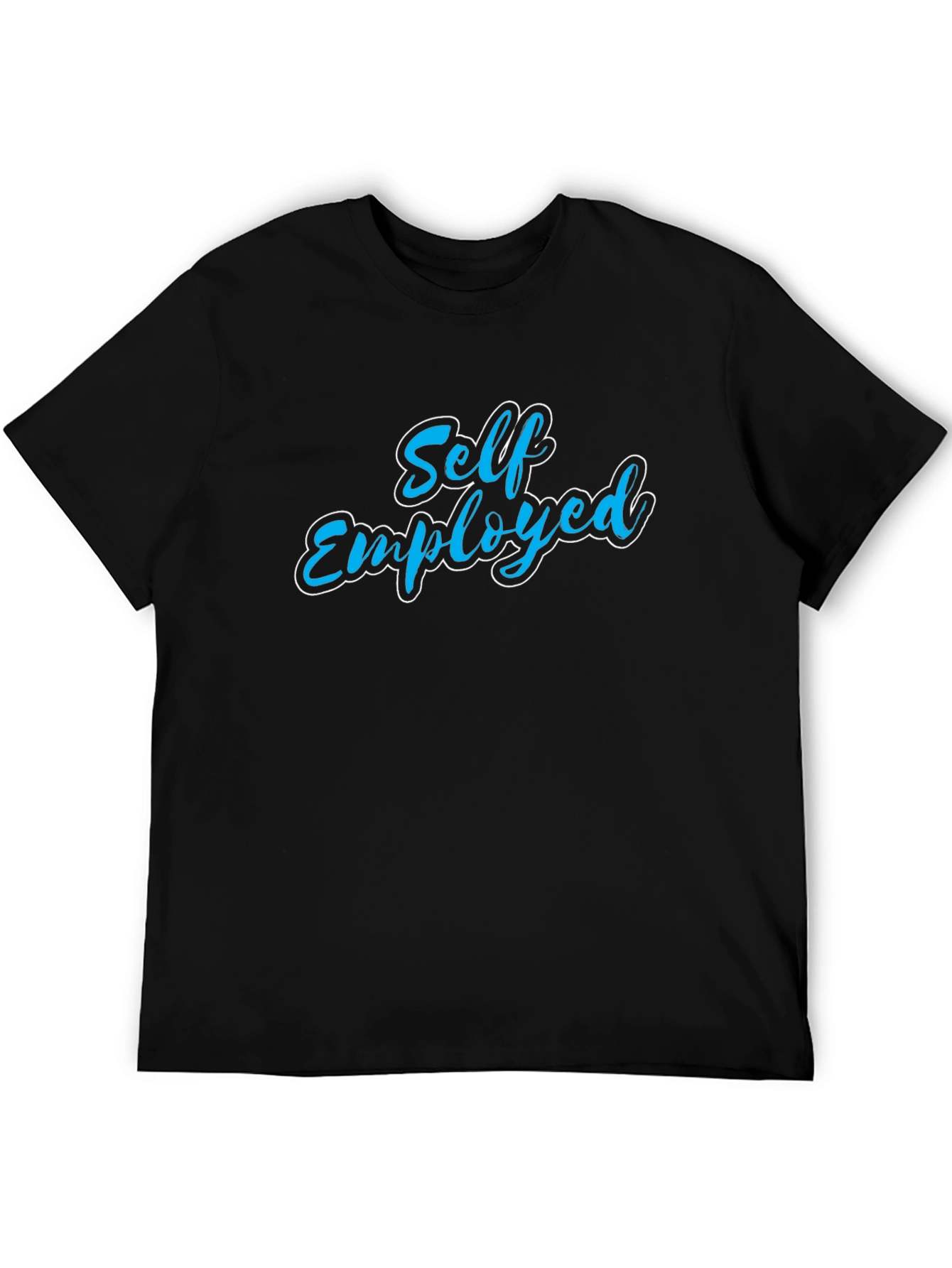 Black Self Employed T-Shirt - Black Crew Neck Tee view 5