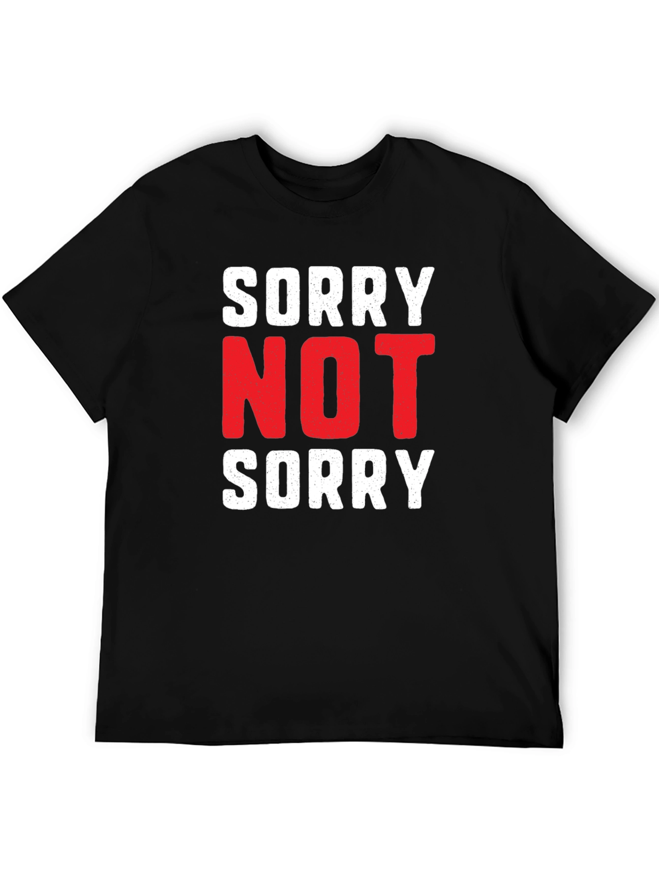 Black Sorry Not Sorry Graphic Tee - Black Cotton T-Shirt view 5