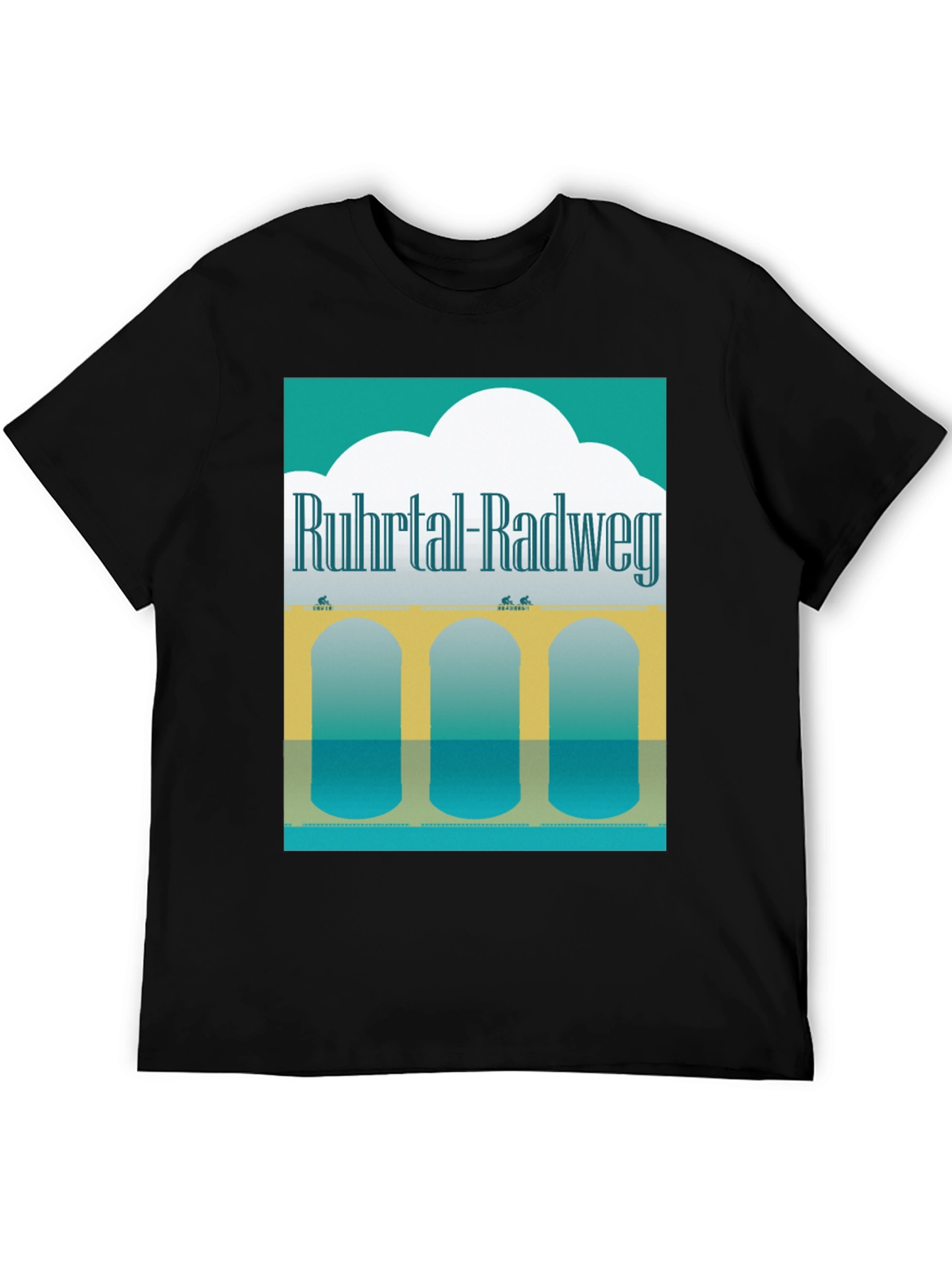 Black Ruhtal Radweg Graphic Tee - Cycling Tour Shirt view 5