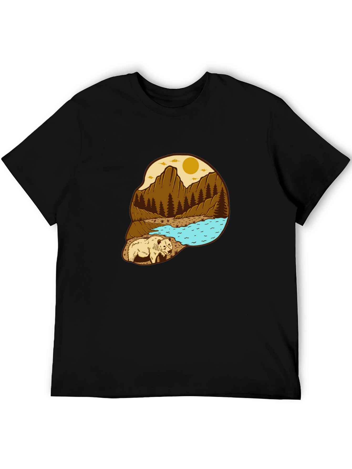 Black Bear Mountain Scene Graphic Tee view 5