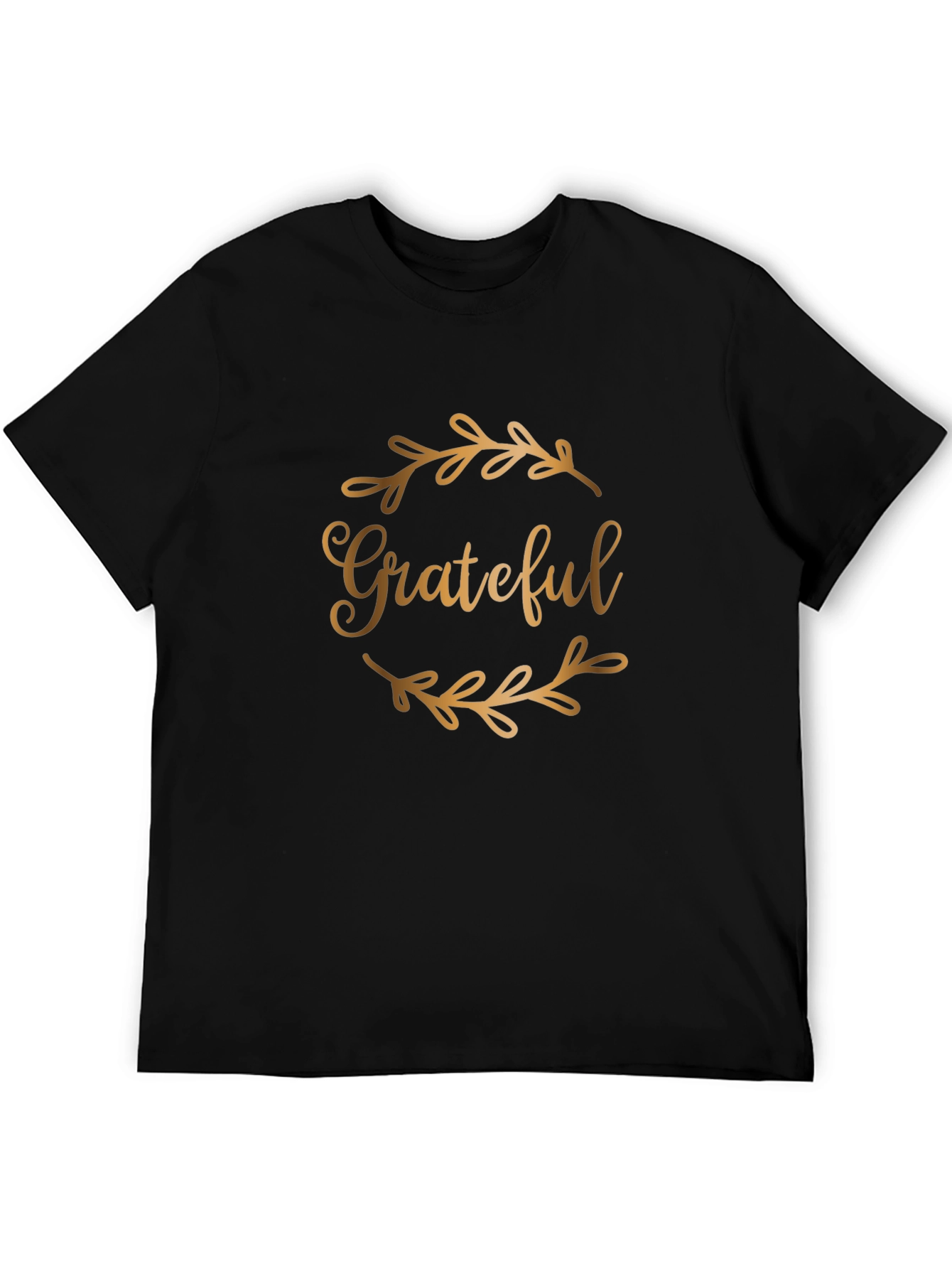 Black Grateful Graphic Tee - Stylish Black T-Shirt view 5