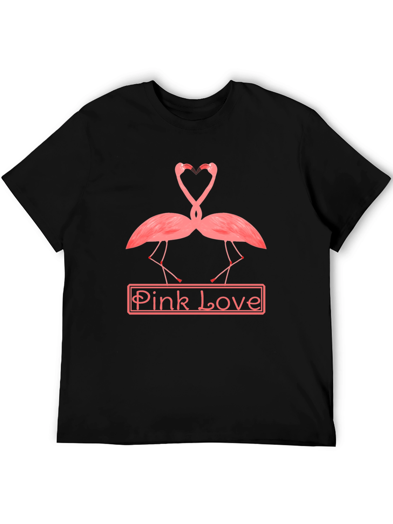 Black Pink Love Flamingo Graphic Tee view 5