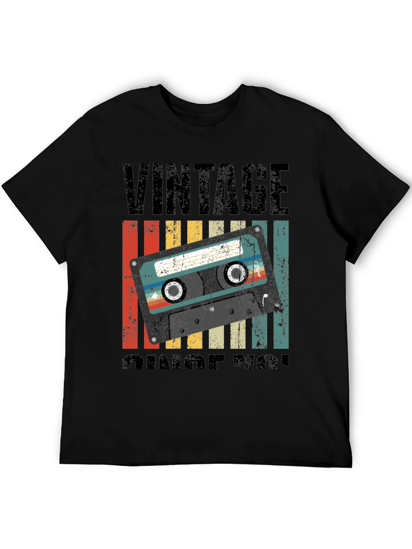 Black Vintage Cassette Tape Graphic T-Shirt - Retro Style view 5