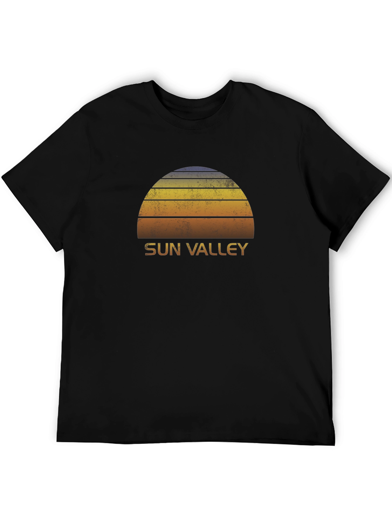 Black Retro Sun Valley Graphic T-Shirt - Classic Black Tee view 5