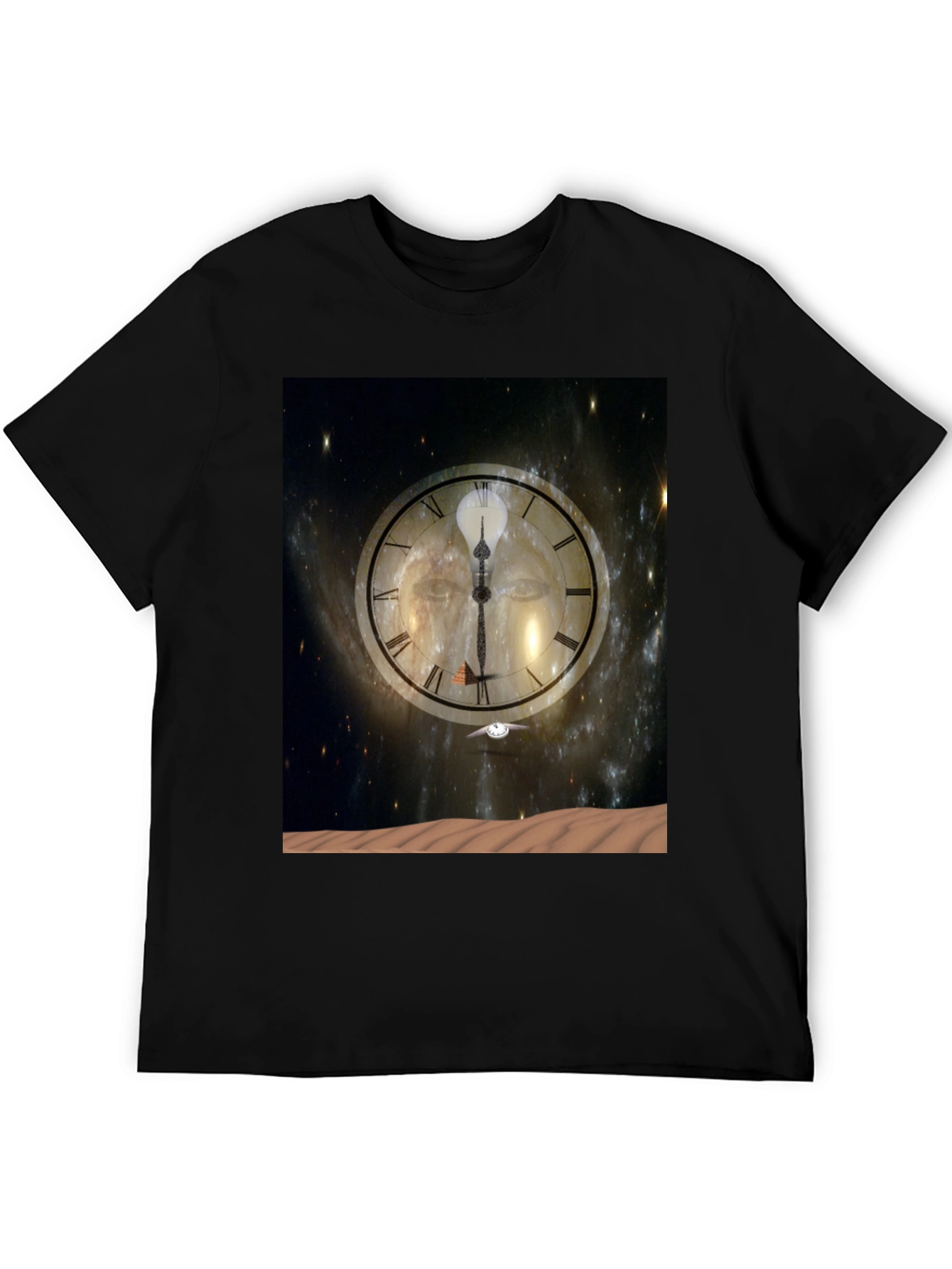 Black Time & Space Graphic Tee - Black Cotton Comfort view 5