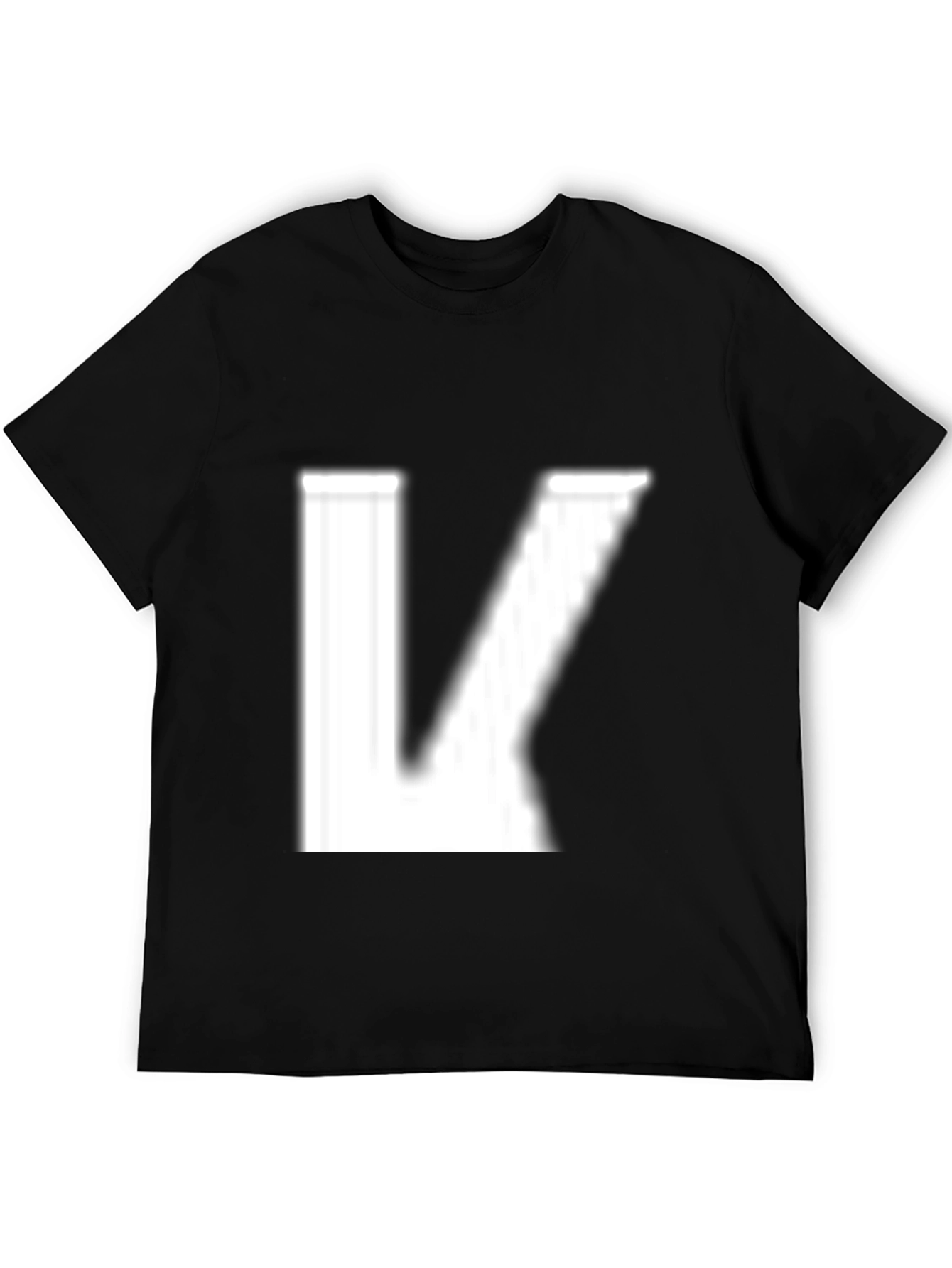 Black Letter K Graphic Print Tee - Modern Style view 5
