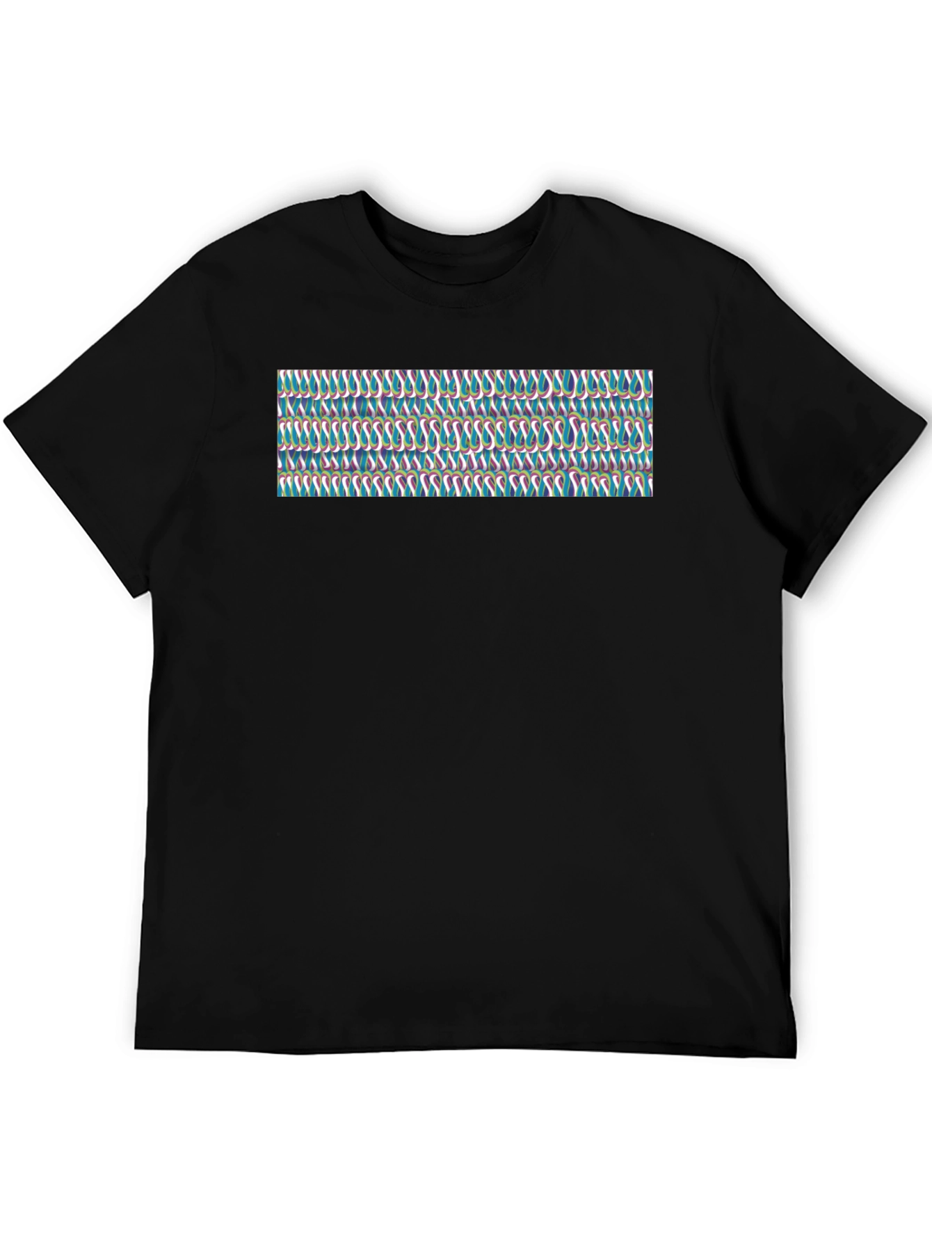 Black Patterned Graphic Tee - Trendy Casual Wear view 5