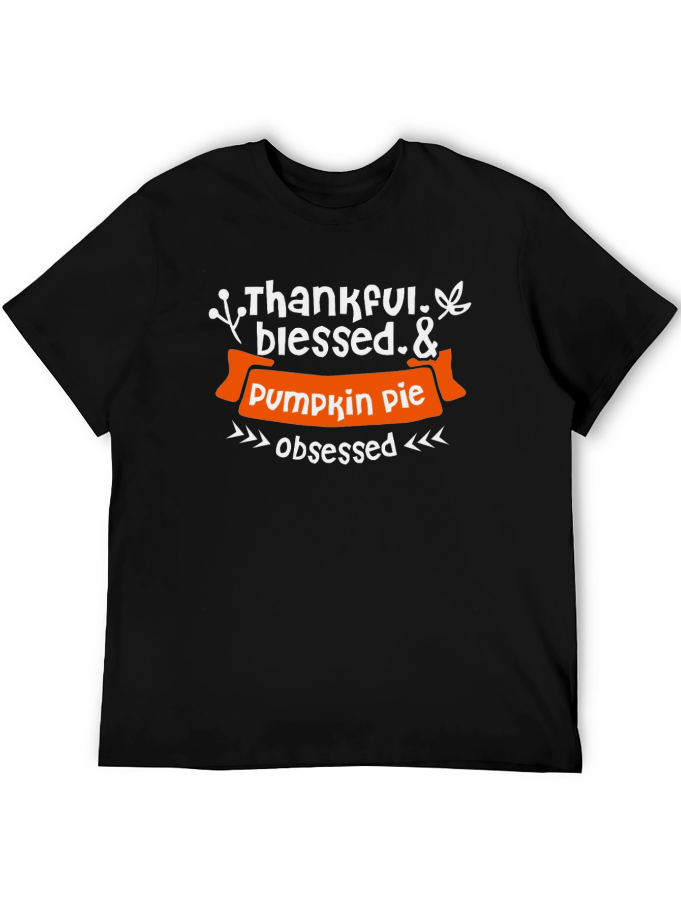 Black Thankful Blessed & Pumpkin Pie Obsessed T-Shirt view 5