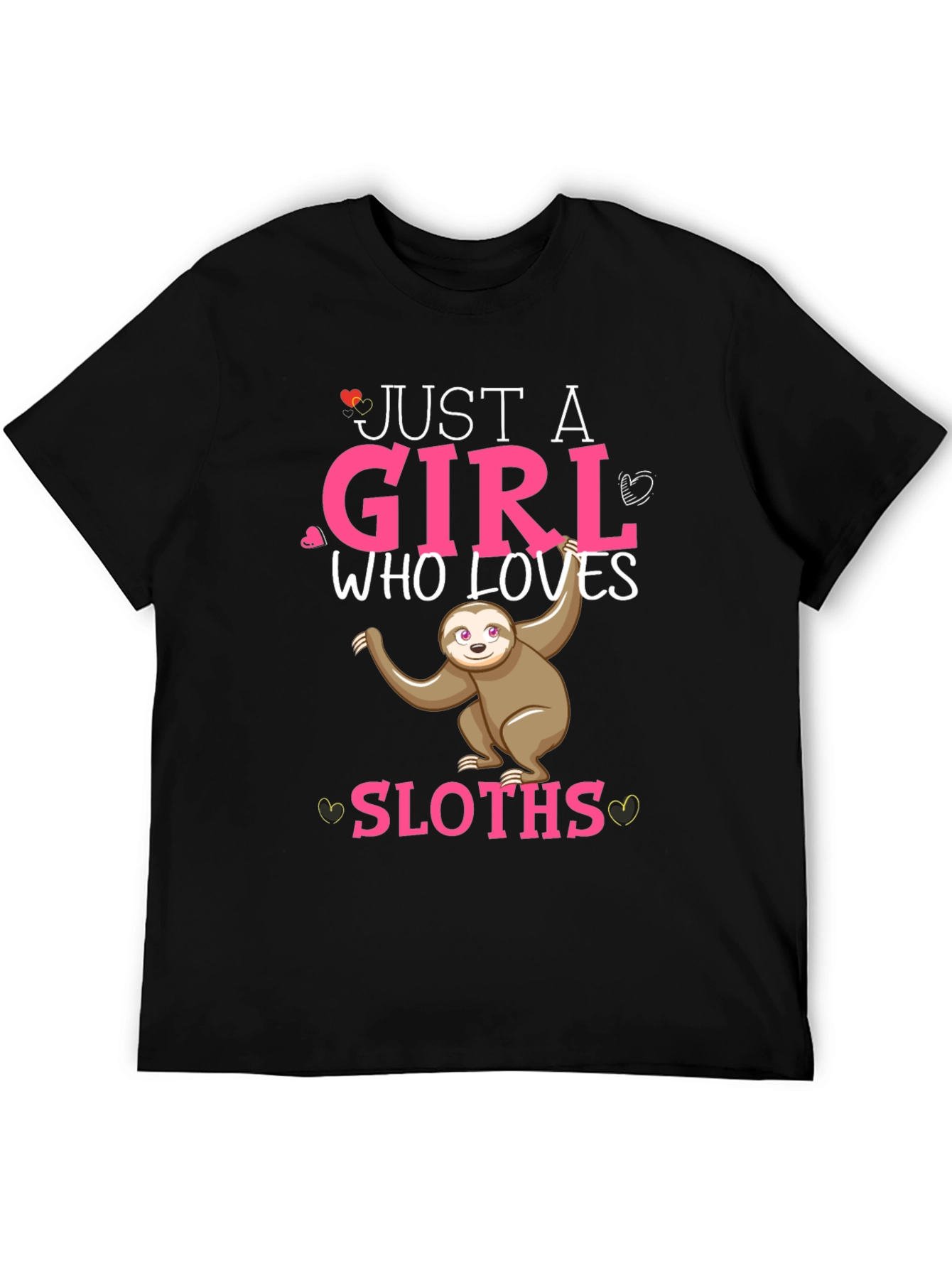 Black Girl Loves Sloths T-Shirt view 5