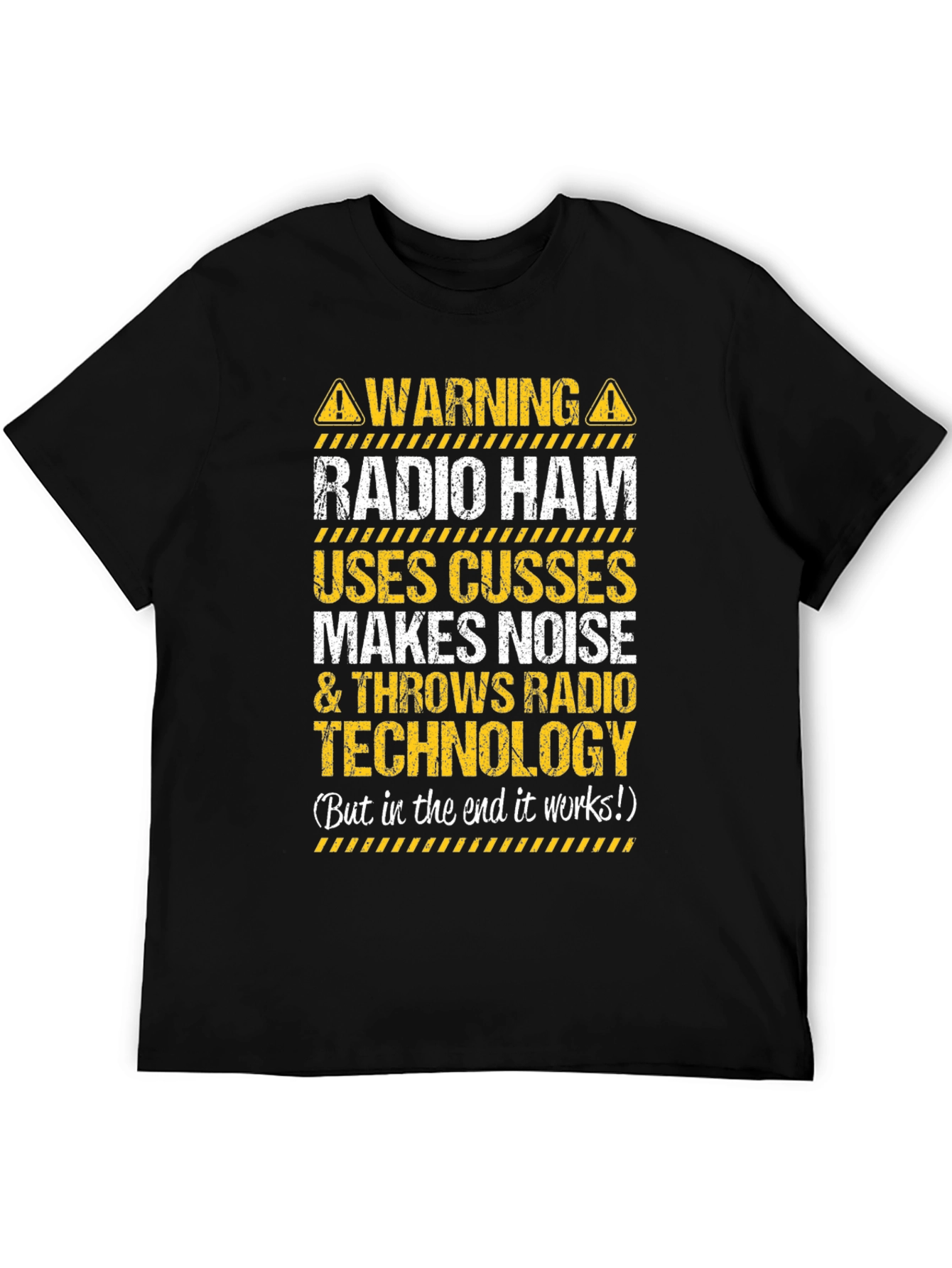 Black Warning Radio Ham T-Shirt - Funny Amateur Radio Operator Tee view 5