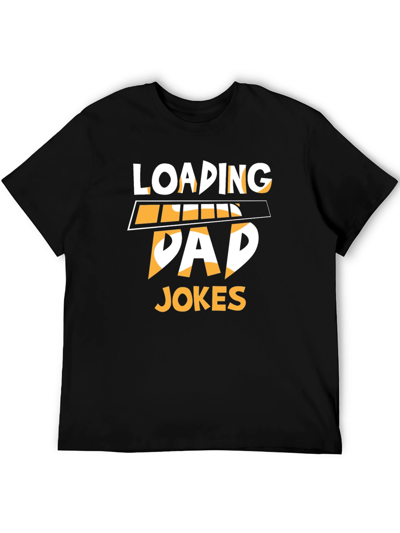 Black Loading Dad Jokes Funny Graphic T-Shirt view 5