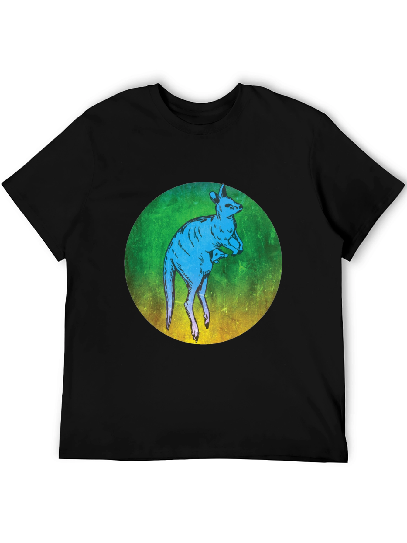 Black Kangaroo Graphic T-Shirt - Unique Animal Design view 5