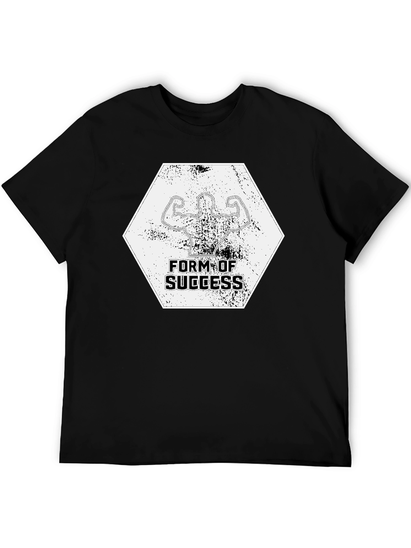 Black Form of Success Black T-Shirt - Gym Motivation Tee view 5