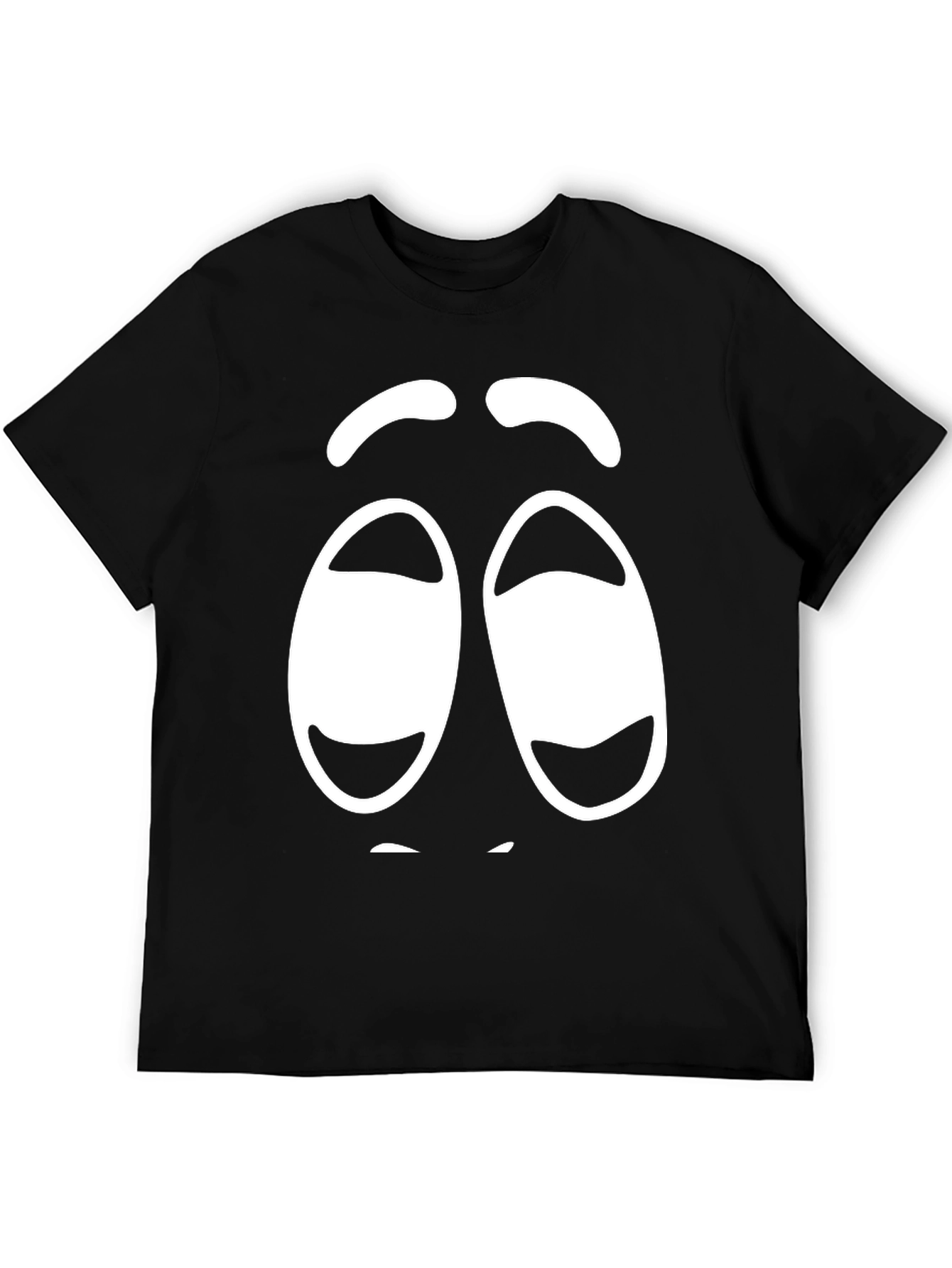 Black Funny Graphic Sleepy Face Black T-Shirt view 5