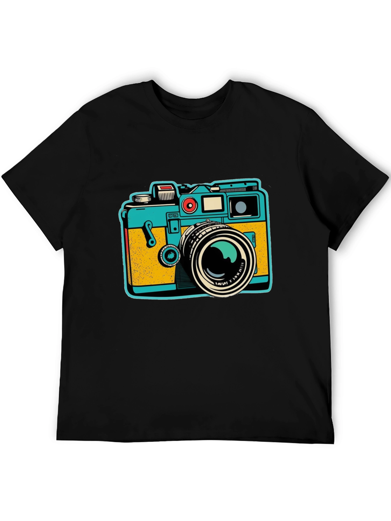 Black Retro Camera Graphic T-Shirt view 5