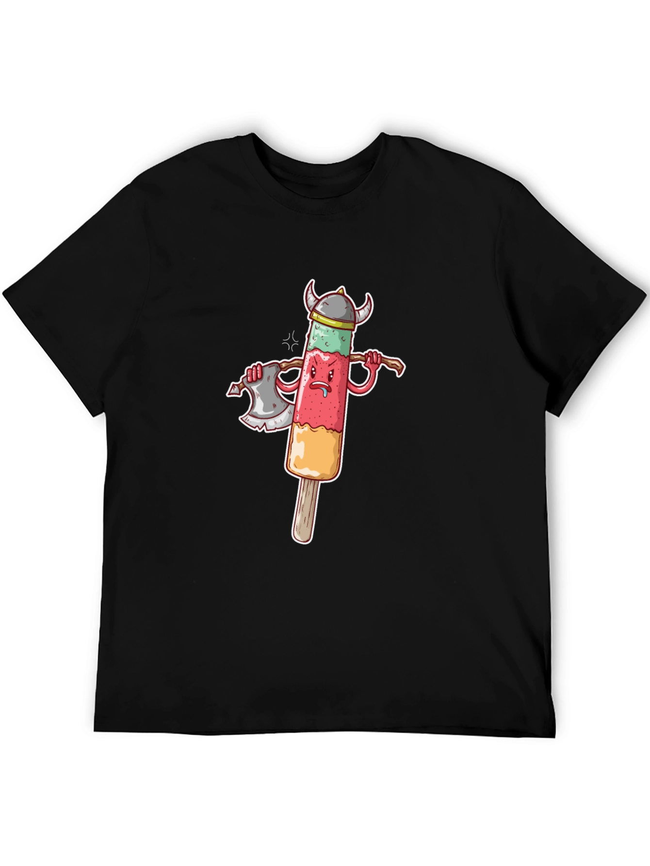 Black Viking Ice Pop Graphic Tee - Funny Novelty Shirt view 5