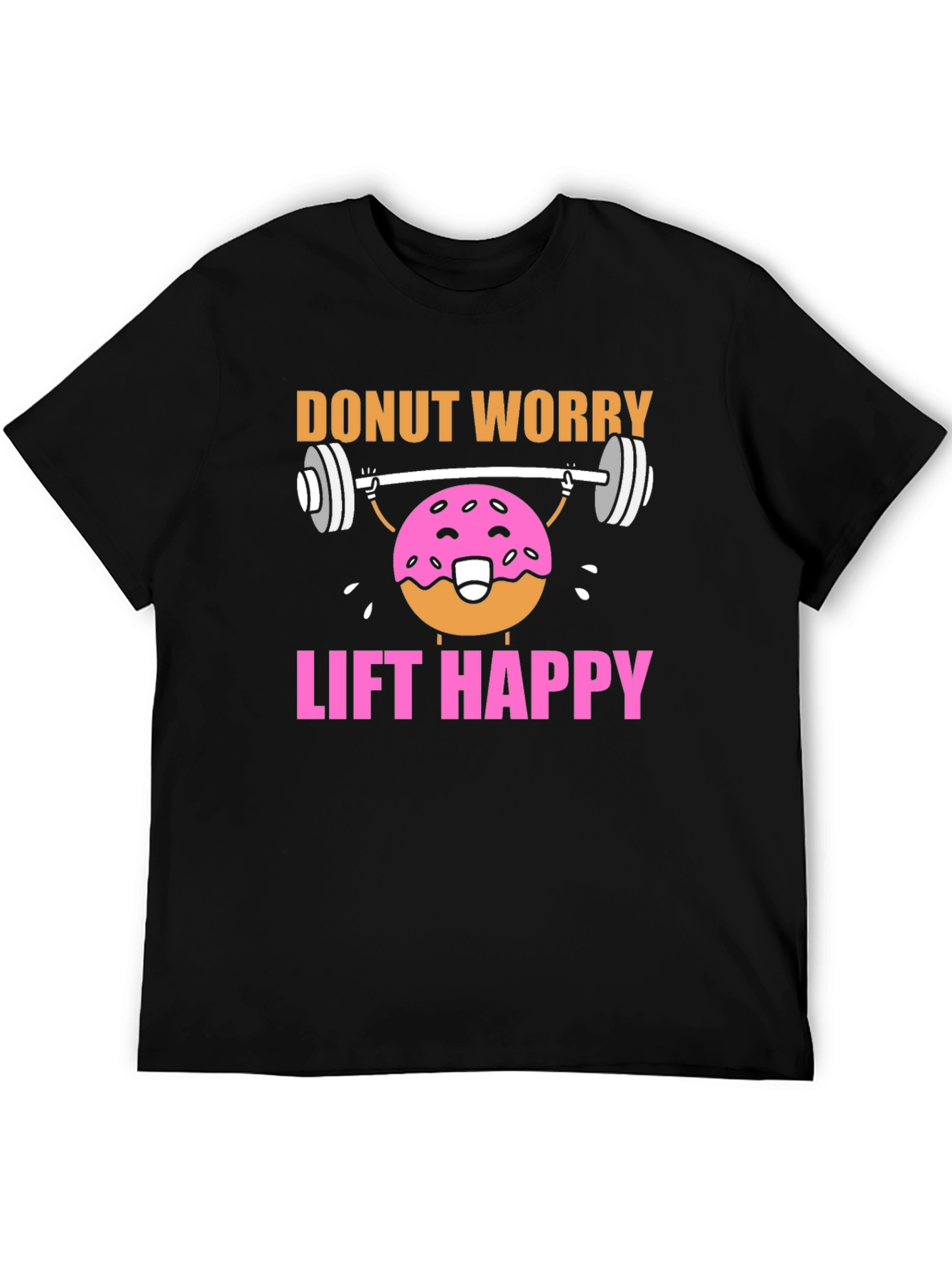 Black Donut Worry Lift Happy Graphic T-Shirt view 5