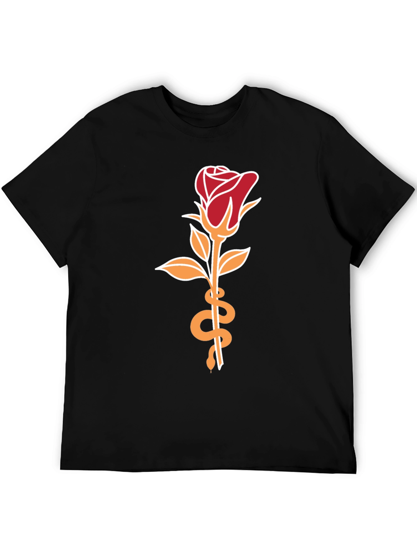 Black Rose & Snake Graphic Tee - Stylish Unisex T-Shirt view 5